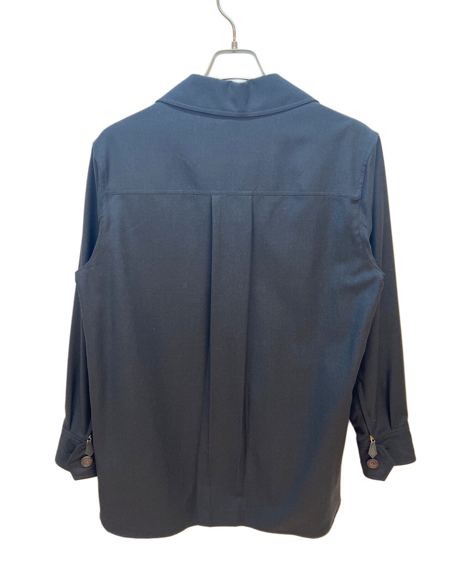 HERMES エルメス　ジャケット　42 中古・古着通販】HERMES (エルメス) シャツジャケット ブラック サイズ