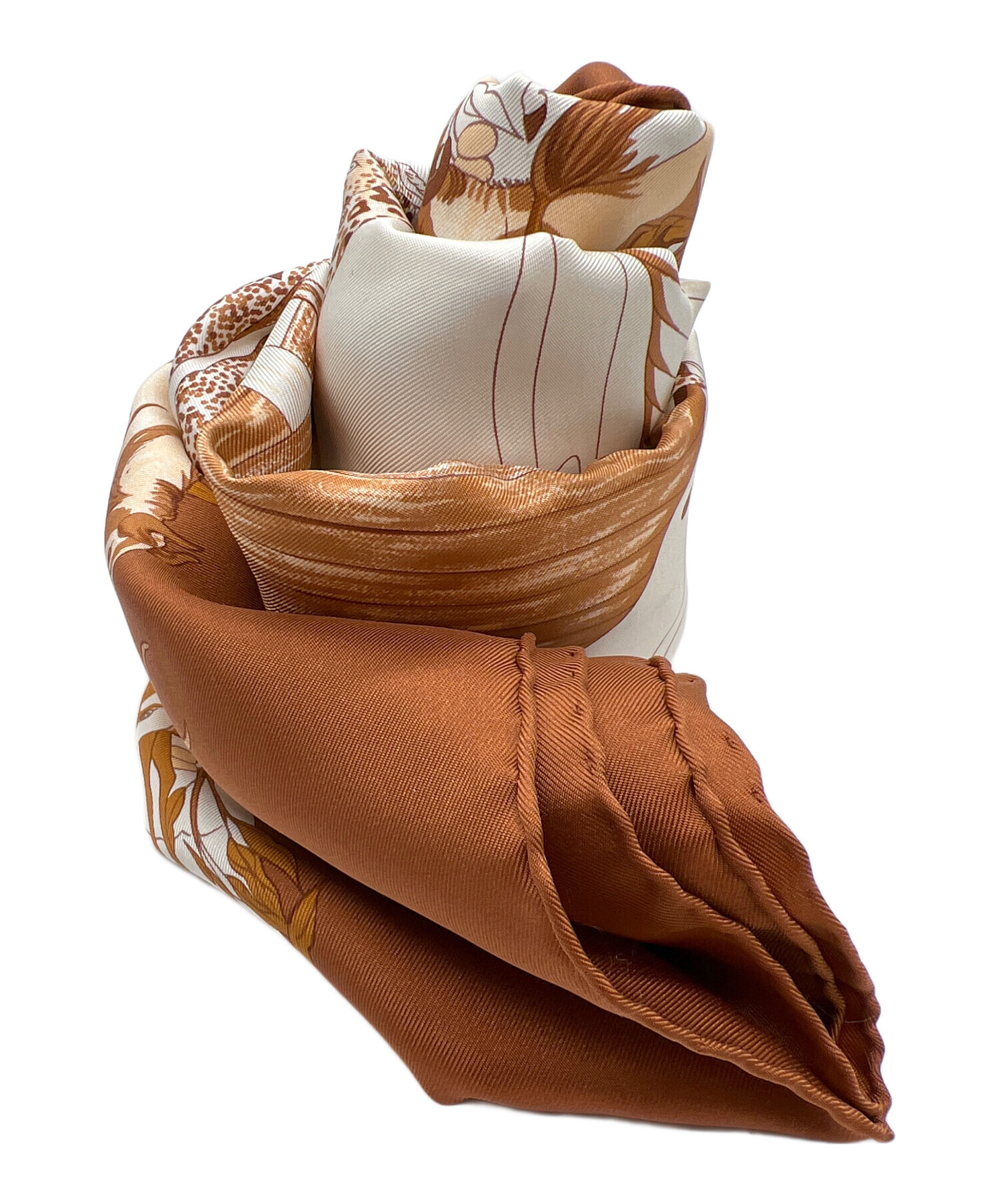 中古・古着通販】HERMES (エルメス) シルクスカーフ ブラウン