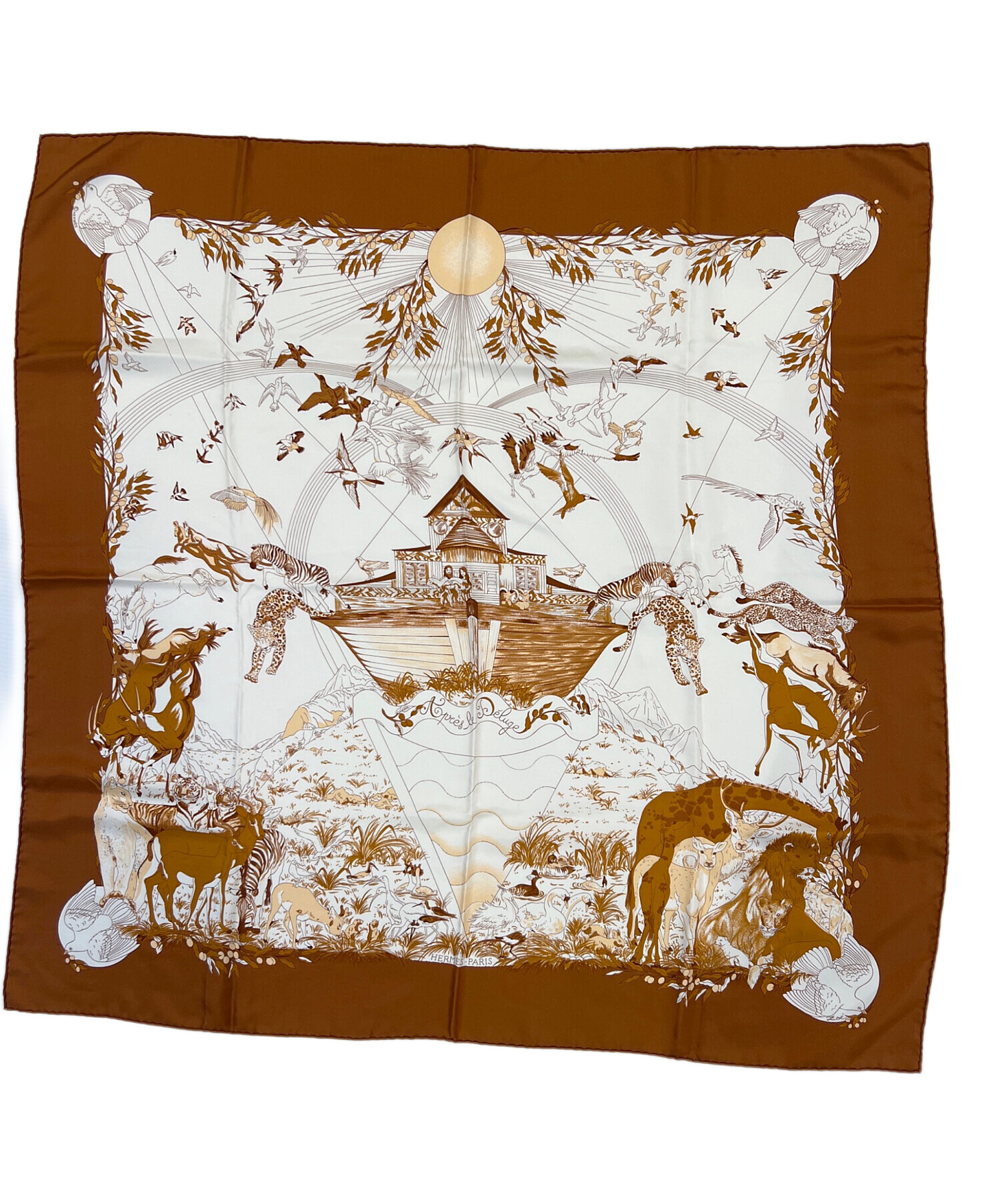 中古・古着通販】HERMES (エルメス) シルクスカーフ ブラウン