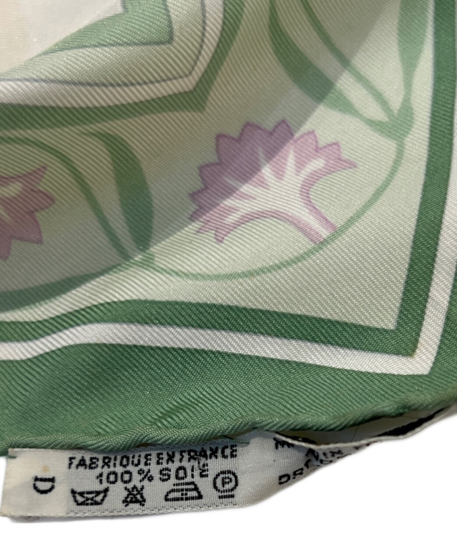 中古・古着通販】HERMES (エルメス) スカーフ ベージュ×グリーン