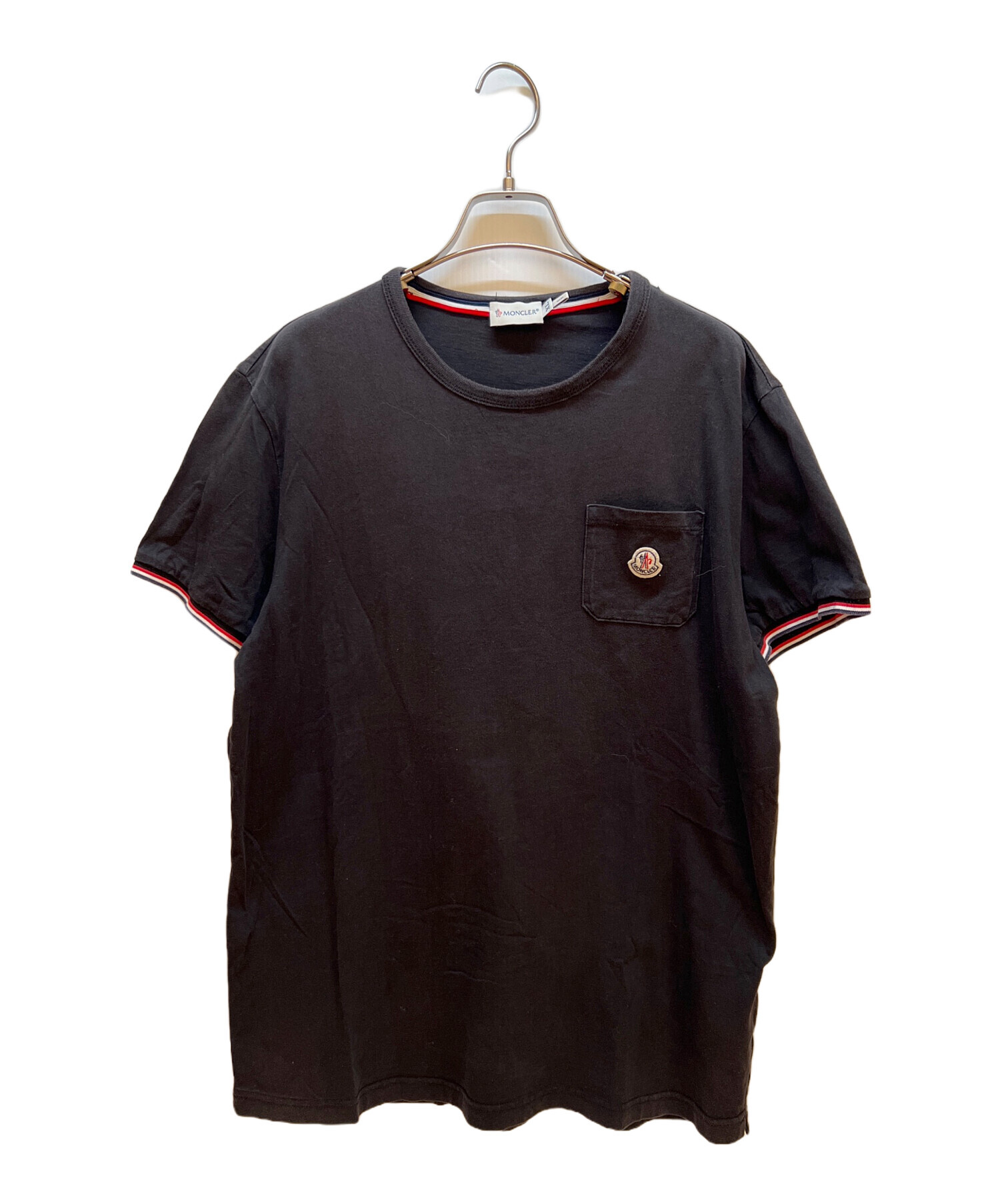 MONCLER ブラック 半袖Tシャツ ポケット付き モンクレール MONCLER 