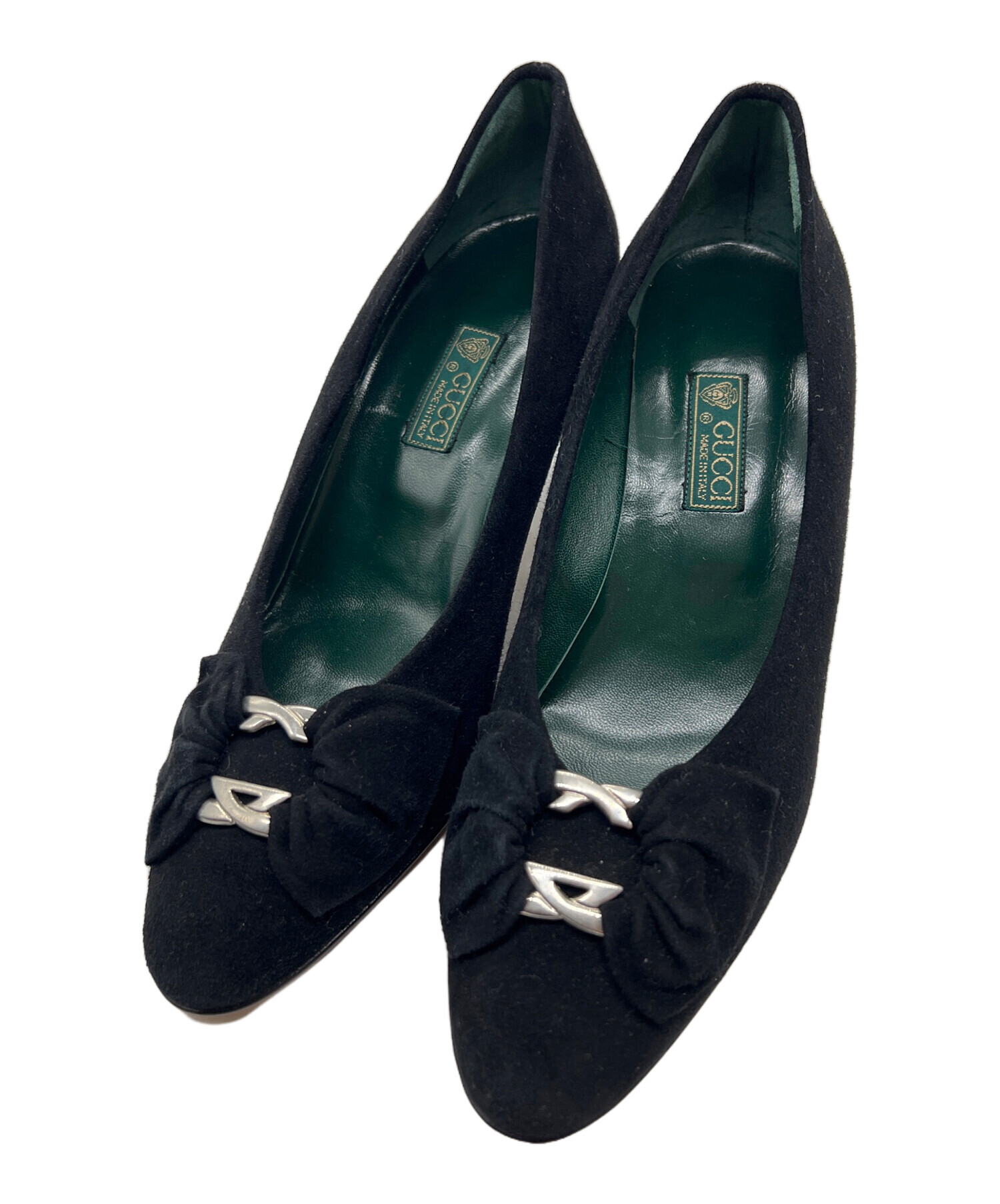 中古・古着通販】GUCCI (グッチ) スウェードパンプス ブラック サイズ