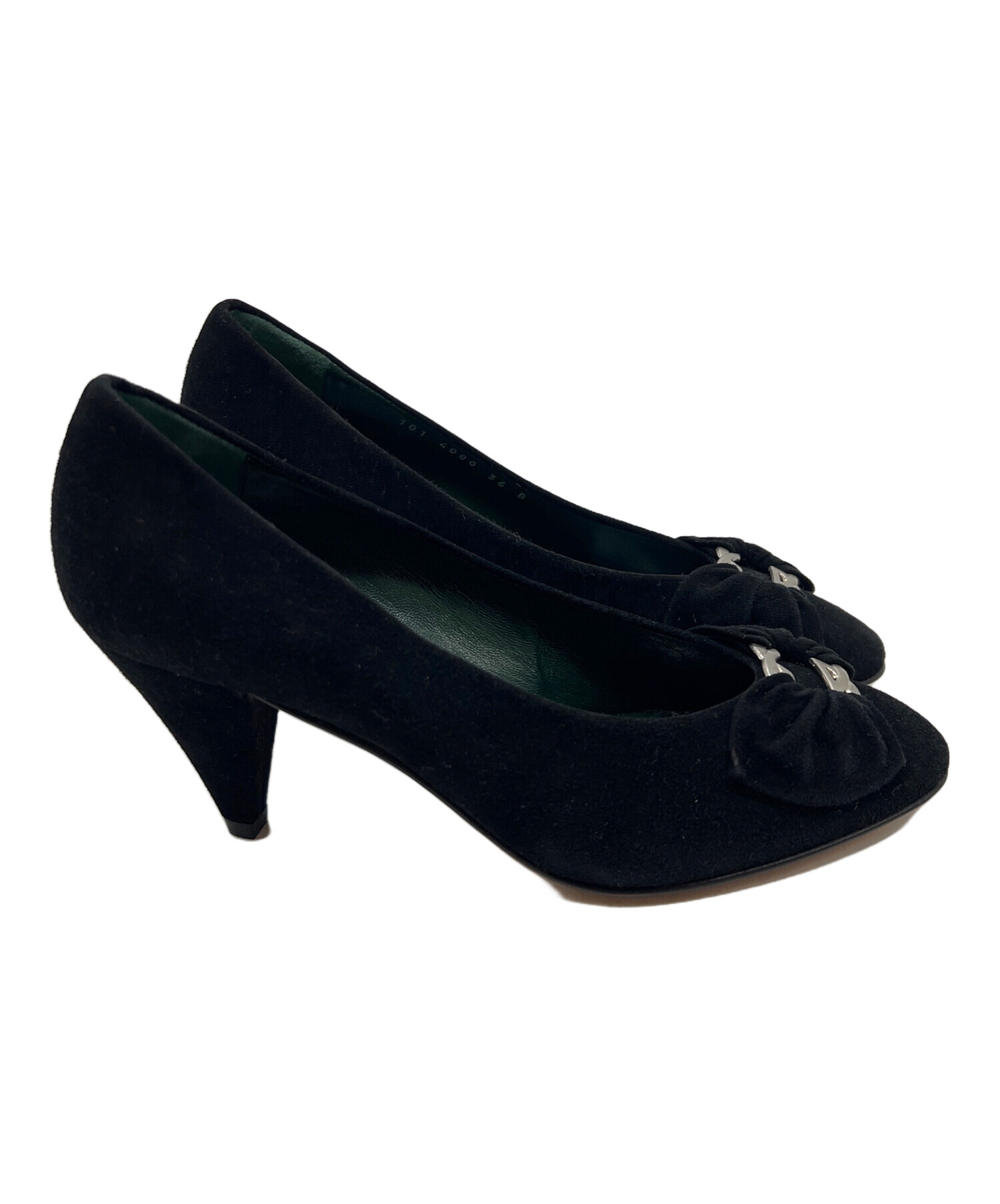 中古・古着通販】GUCCI (グッチ) スウェードパンプス ブラック サイズ