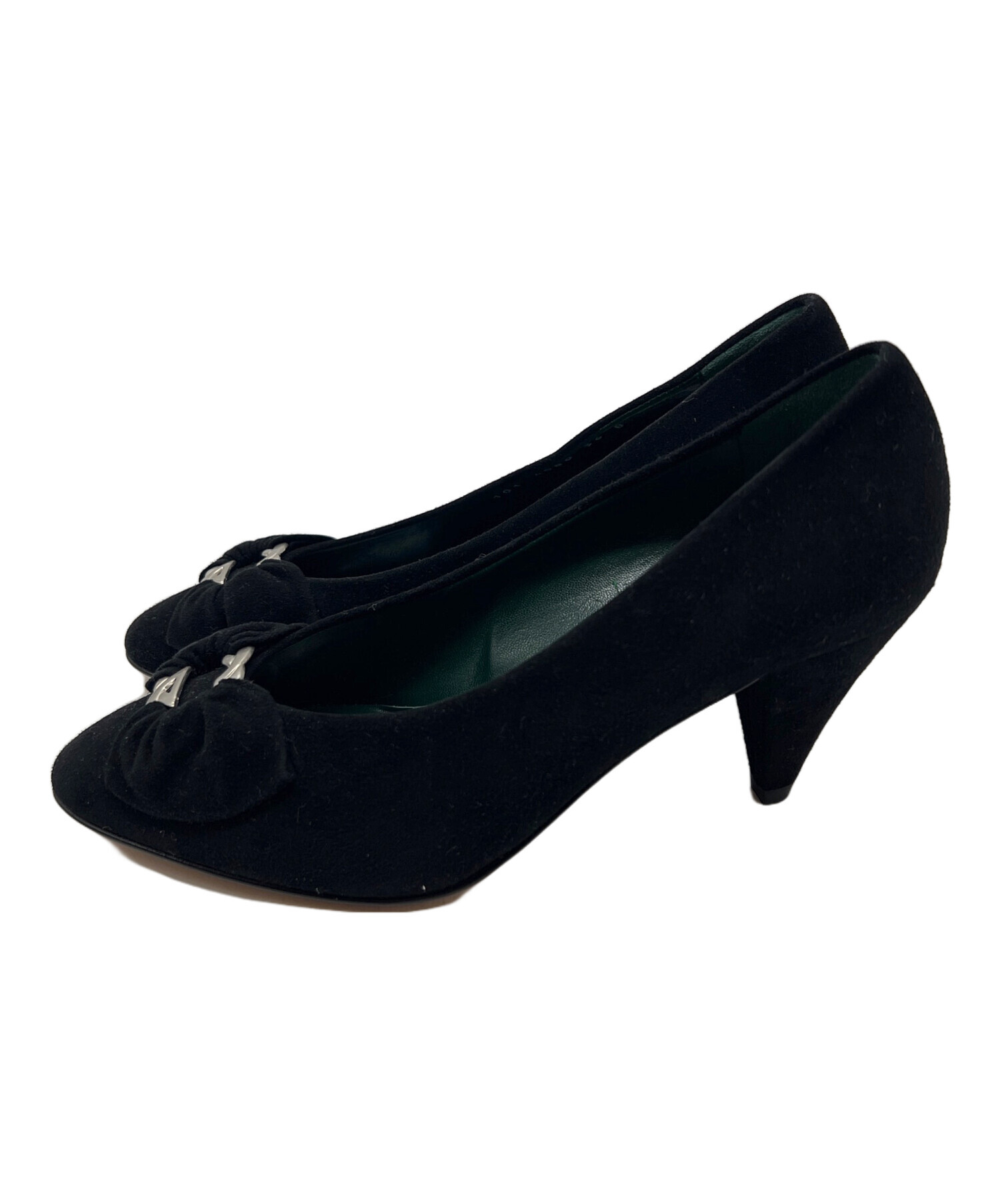 中古・古着通販】GUCCI (グッチ) スウェードパンプス ブラック サイズ