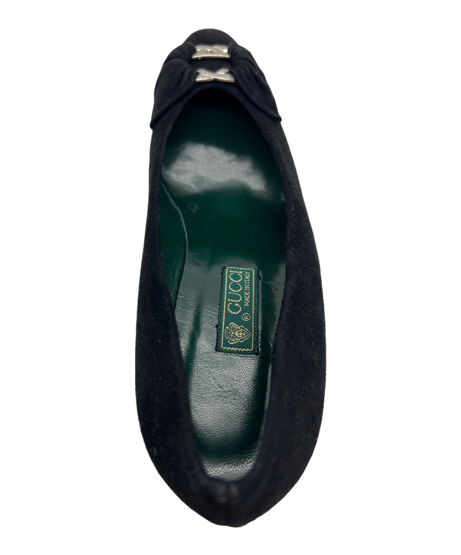 中古・古着通販】GUCCI (グッチ) スウェードパンプス ブラック サイズ