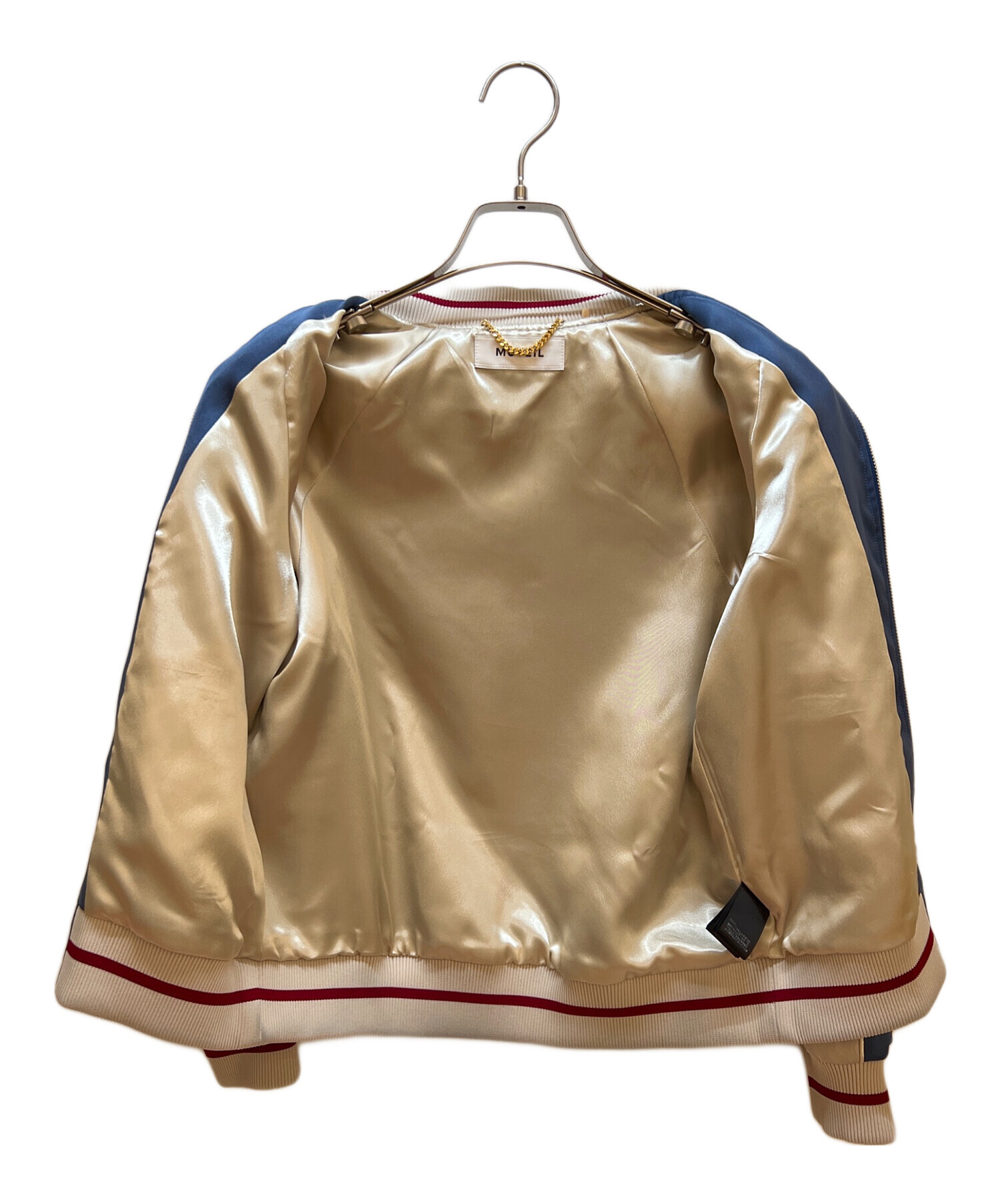 中古・古着通販】MUVEIL (ミュベール) スカジャン ブルー×ベージュ