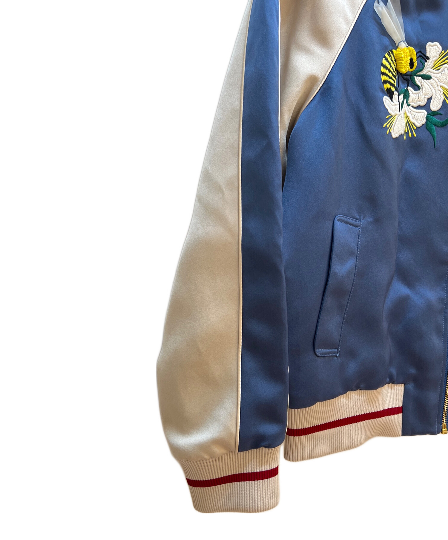 中古・古着通販】MUVEIL (ミュベール) スカジャン ブルー×ベージュ