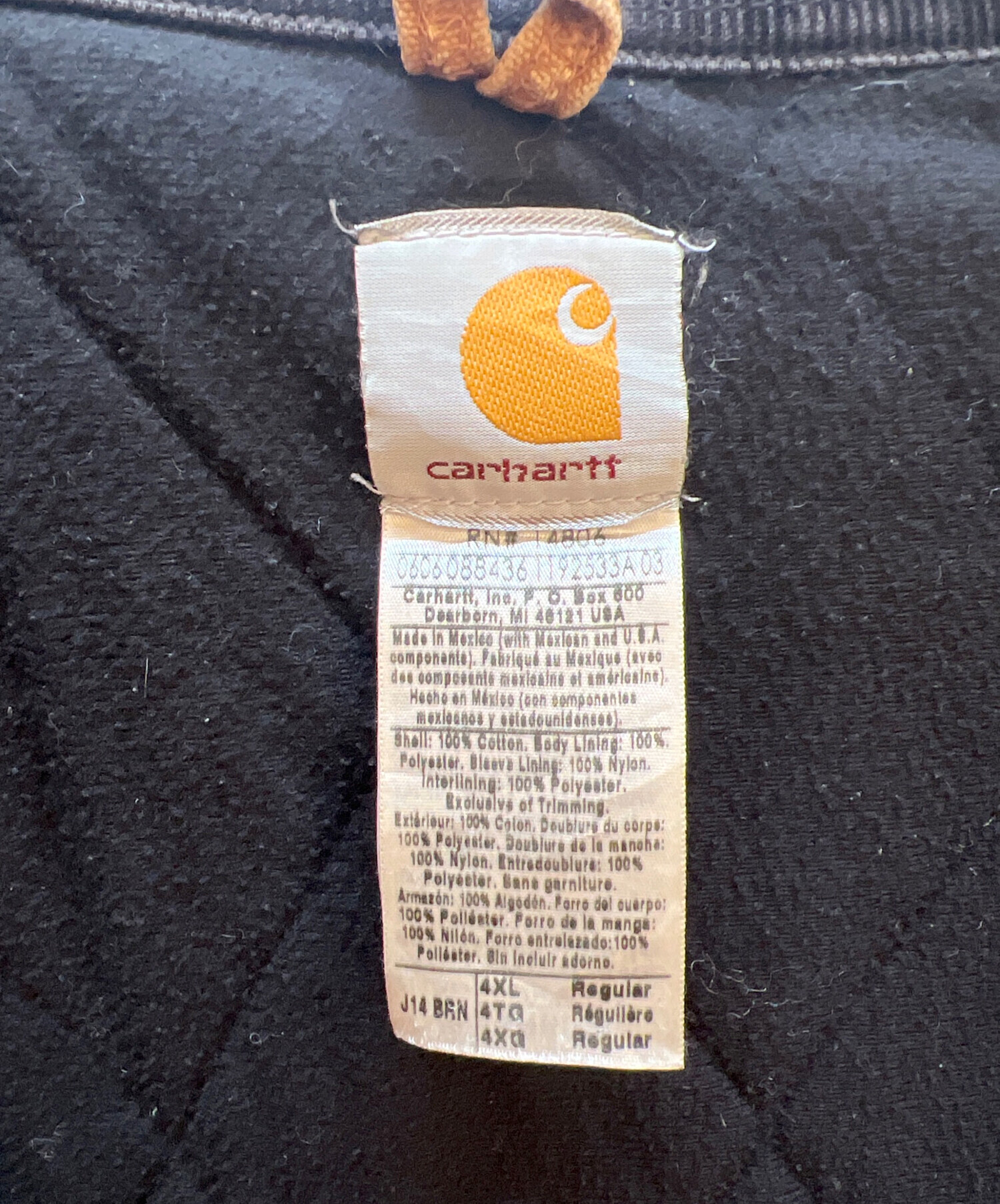 中古・古着通販】CarHartt (カーハート) ブルゾン ブラウン×ブラック