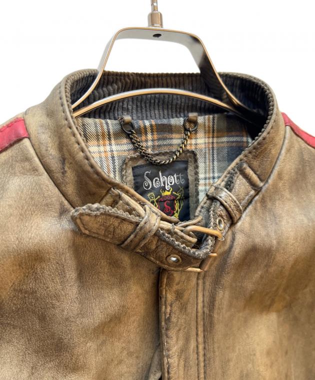 中古・古着通販】Schott (ショット) レザージャケット ブラウン サイズ