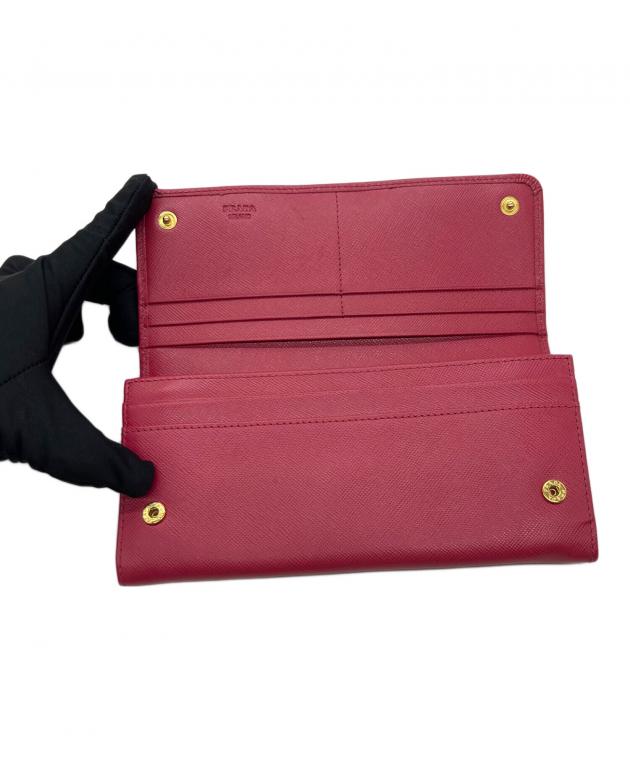 中古・古着通販】PRADA (プラダ) サフィアーノリボン長財布 ピンク