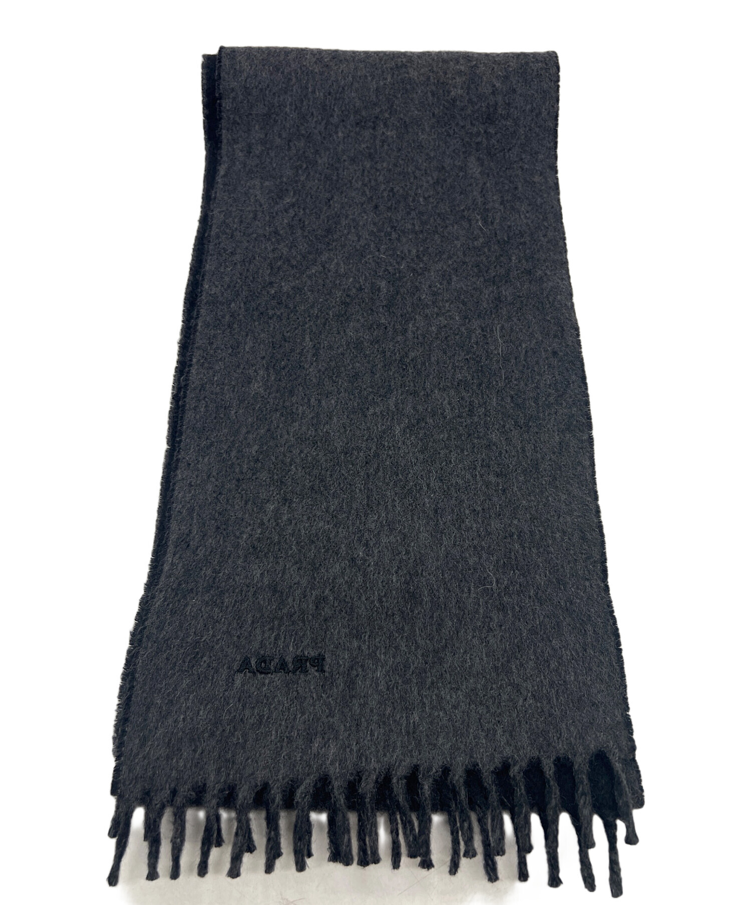 PRADA　プラダ　マフラー　コットン 中古・古着通販】PRADA (プラダ) マフラー ブラック｜ブランド・古着