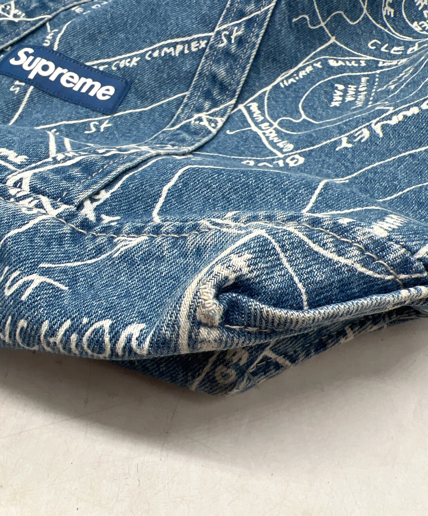 【極美品】Supreme デニム トートバッグ Gonz 地図柄 シュプリーム SUPREME (シュプリーム) 19SS Gonz Map Denim Tote Bag ゴンズマップ