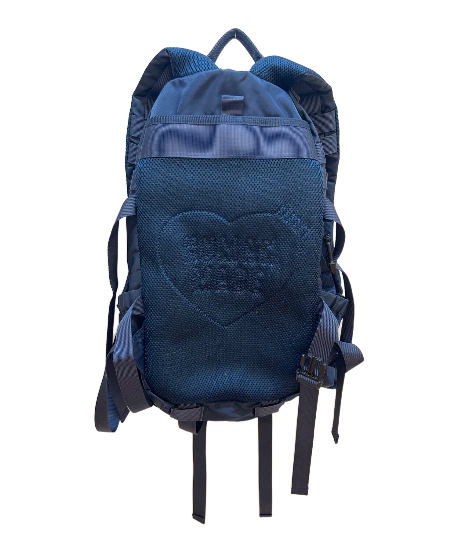 HUMAN MADE ボディバッグ ネイビー/オレンジ 中古・古着通販】HUMAN MADE (ヒューマンメイド) リュック ネイビー