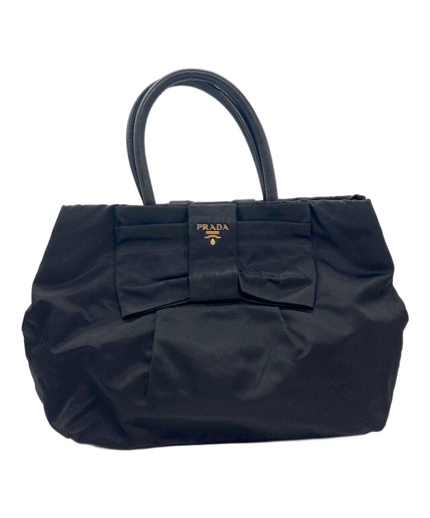 中古・古着通販】PRADA (プラダ) リボンハンドバッグ ブラック 