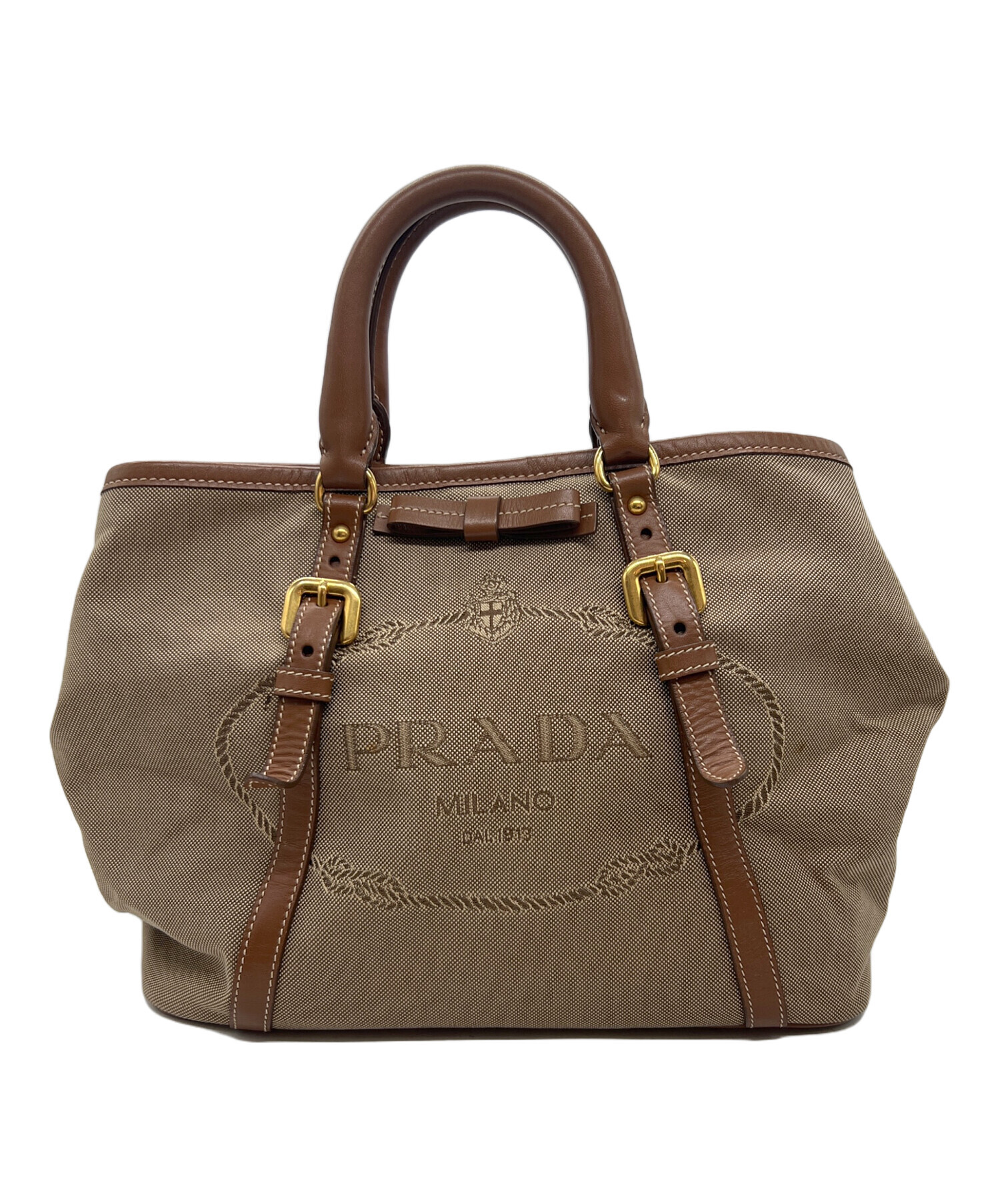中古・古着通販】PRADA (プラダ) 2WAYショルダーバッグ ベージュ 