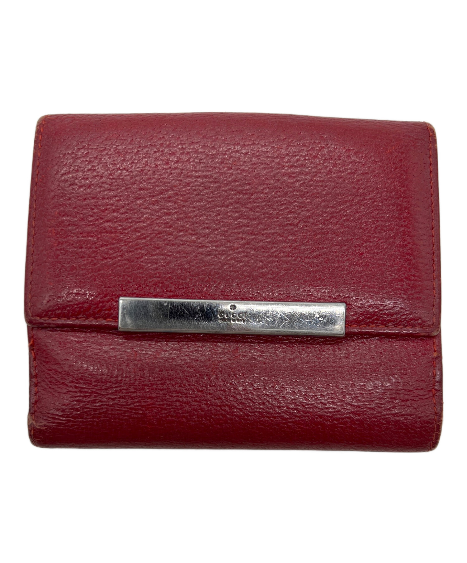 中古・古着通販】GUCCI (グッチ) 2つ折り財布 レッド｜ブランド・古着