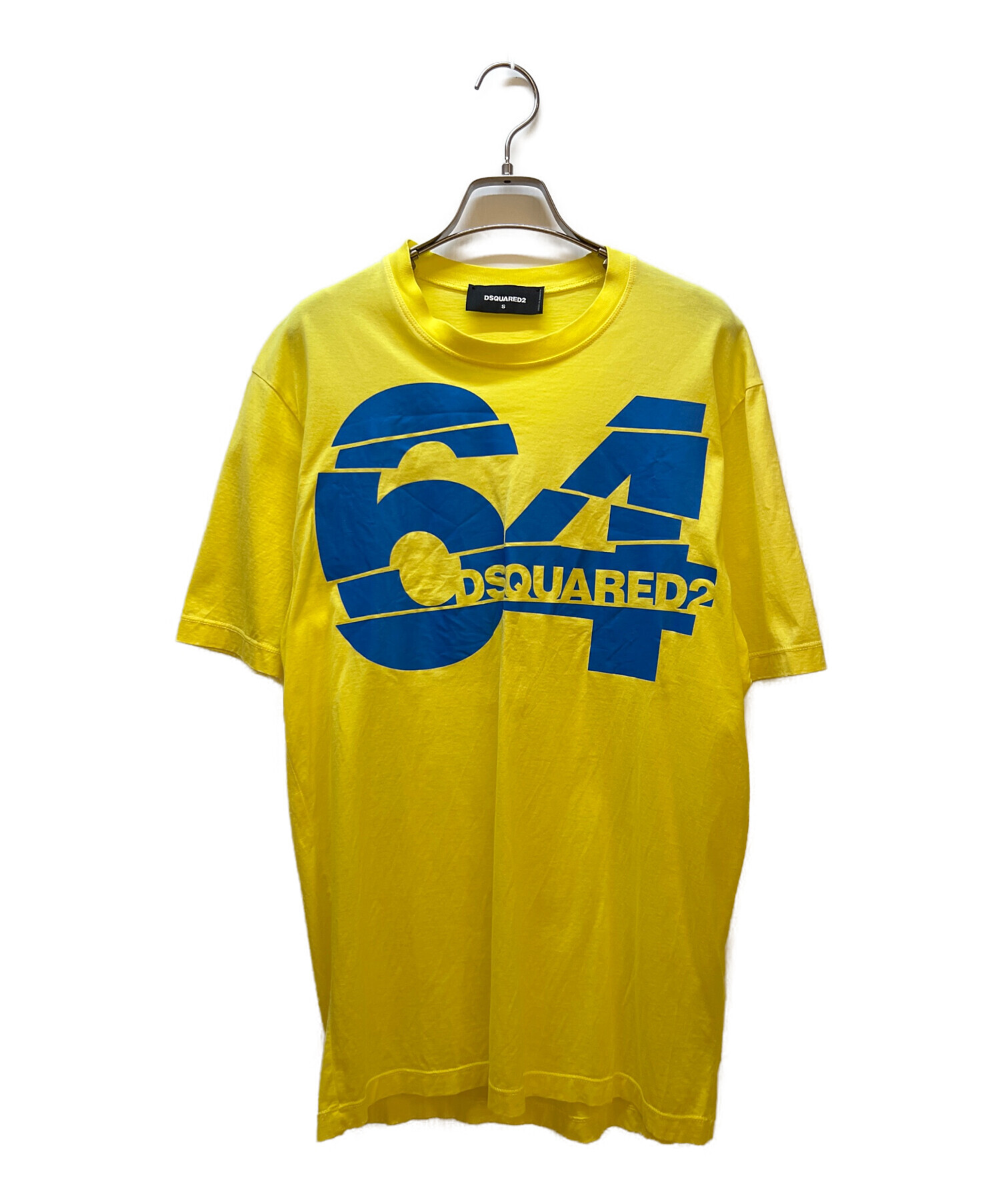カオスのイエロー シルク素材半袖トップス 中古・古着通販】DSQUARED2 (ディースクエアード) 半袖カットソー