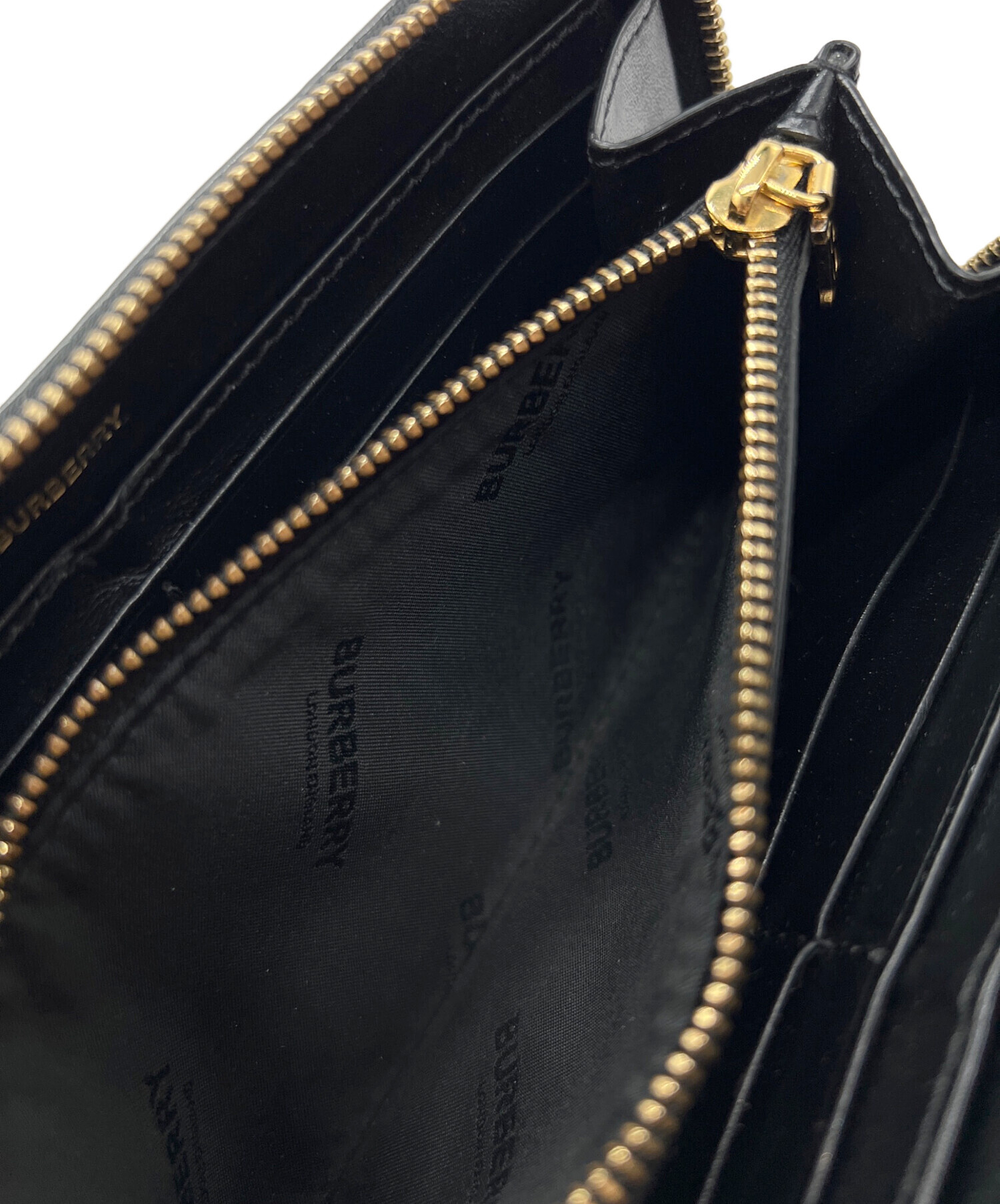 極美品✨バーバリー エルモア TBロゴ ゴールド金具 本革 レザー 長財布 中古・古着通販】BURBERRY (バーバリー) 長財布/TBロゴ ブラック