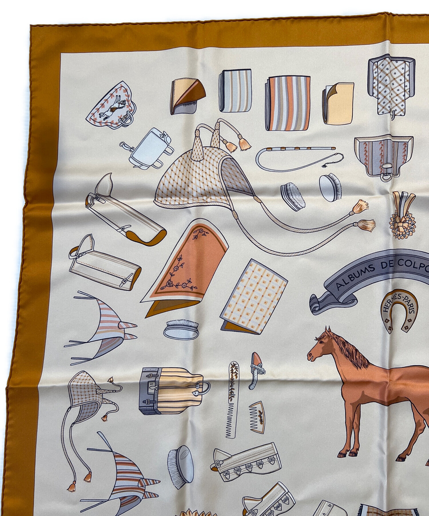 中古・古着通販】HERMES (エルメス) シルクスカーフ/カレ90 ベージュ 
