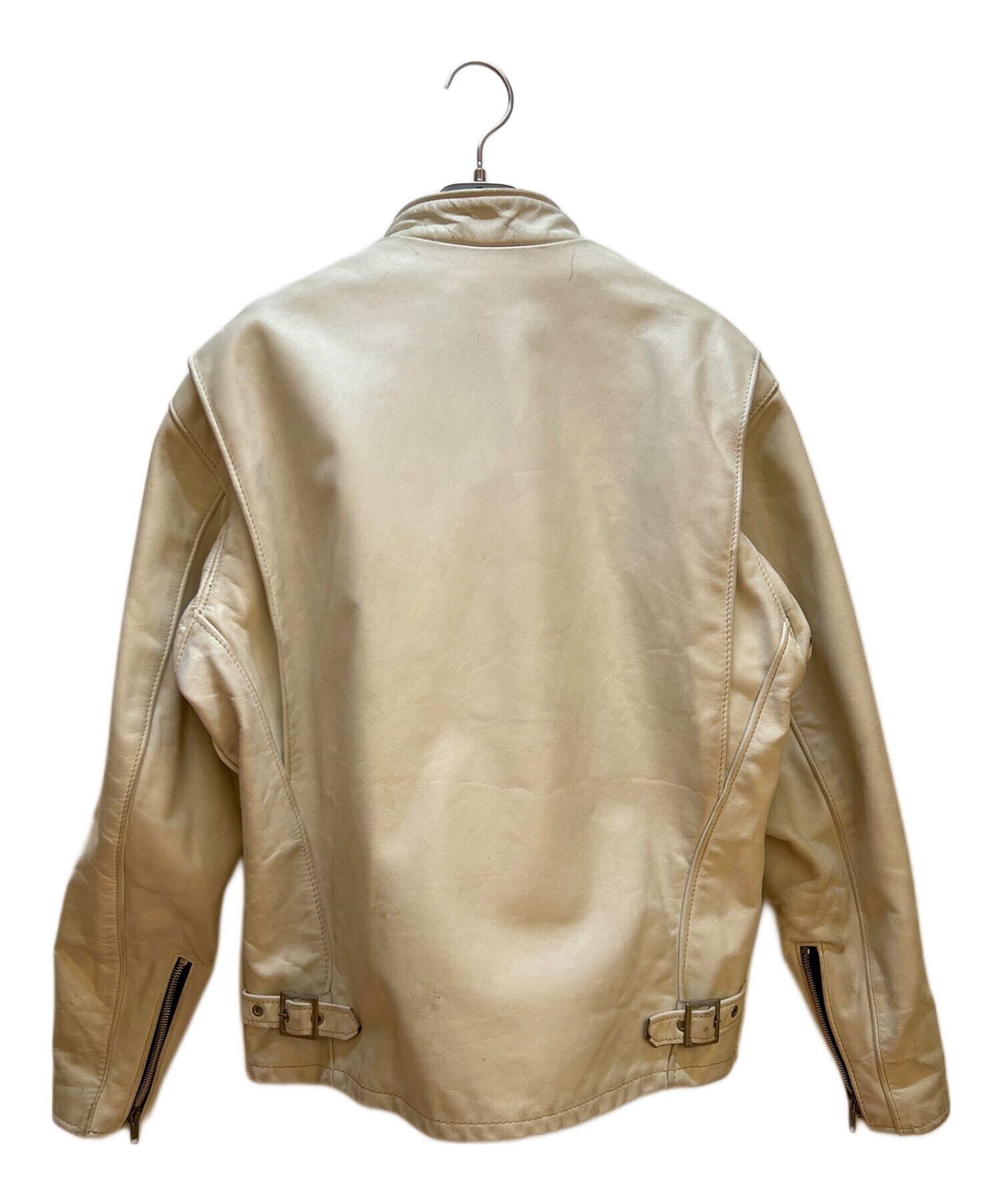 中古・古着通販】Schott (ショット) レザージャケット ホワイト サイズ 