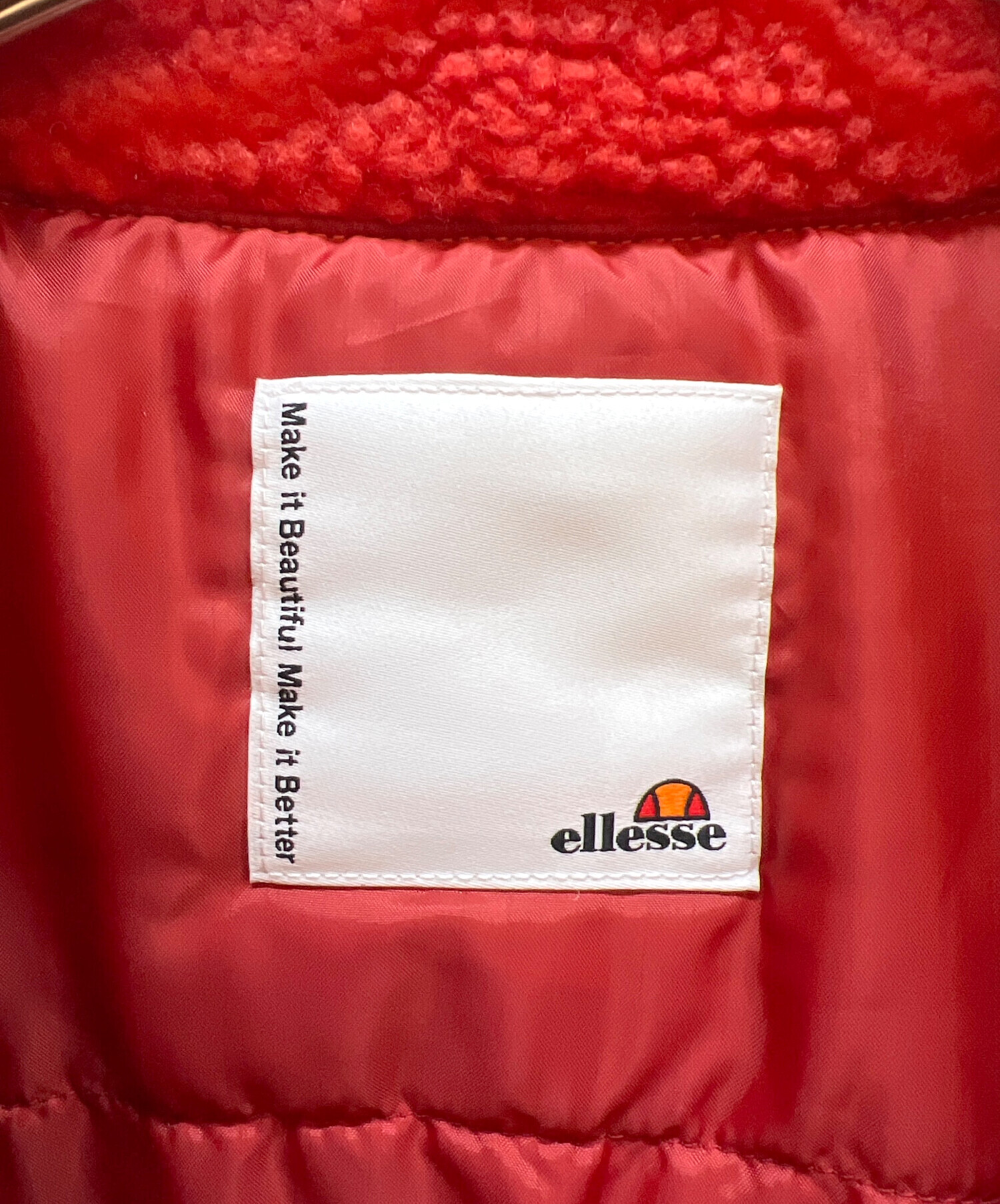 中古・古着通販】ellesse (エレッセ) 中綿ジャケット レッド サイズ:L 
