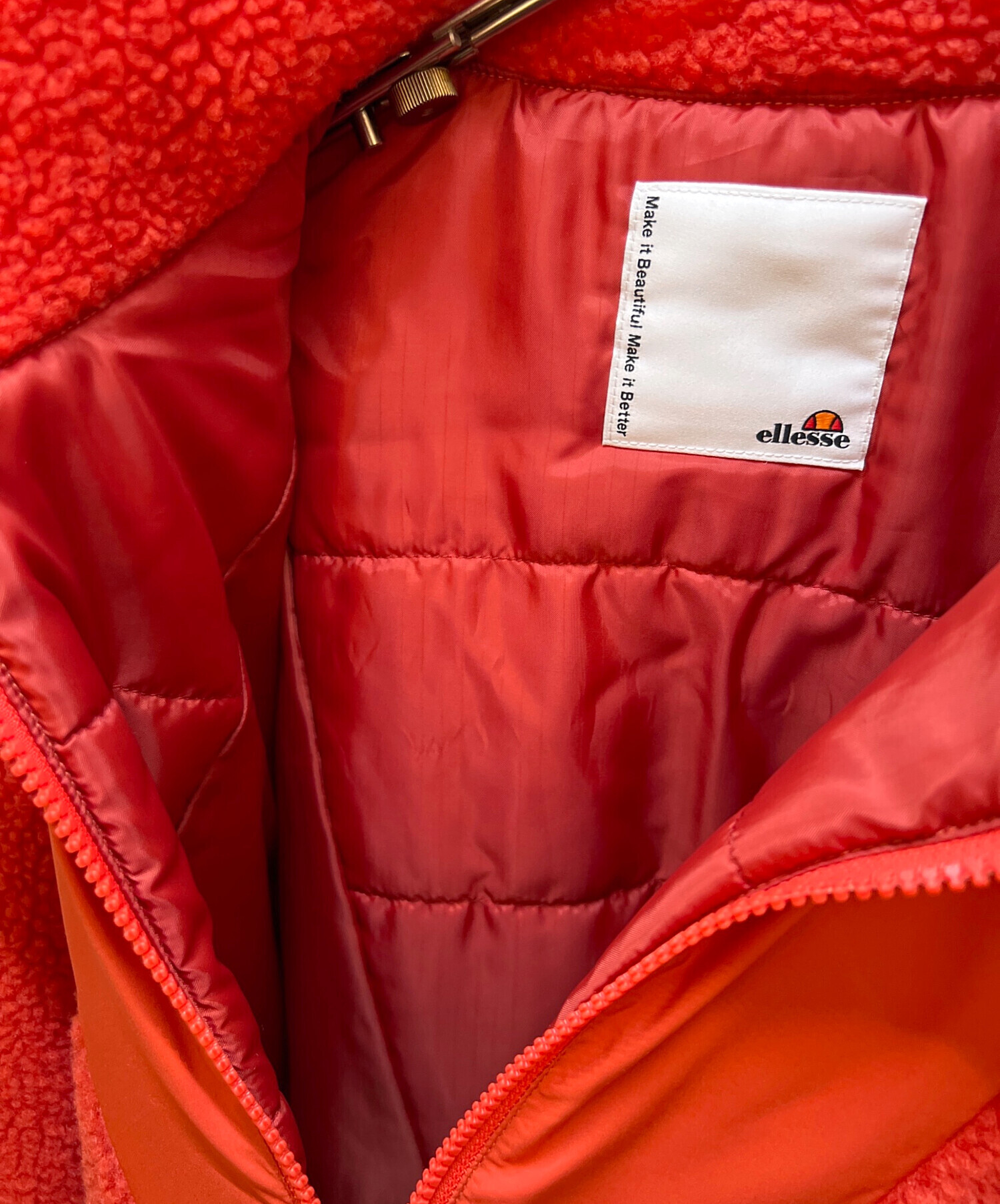 中古・古着通販】ellesse (エレッセ) 中綿ジャケット レッド サイズ:L 