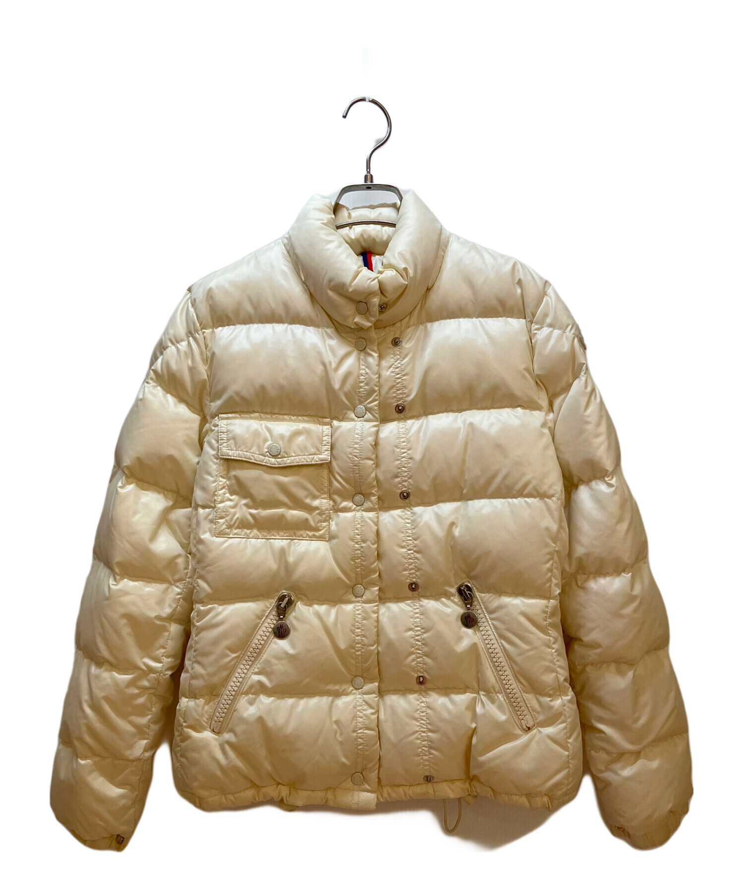 Moncler アイボリー ツイードジャケット 中古・古着通販】MONCLER (モンクレール) ダウンジャケット アイボリー