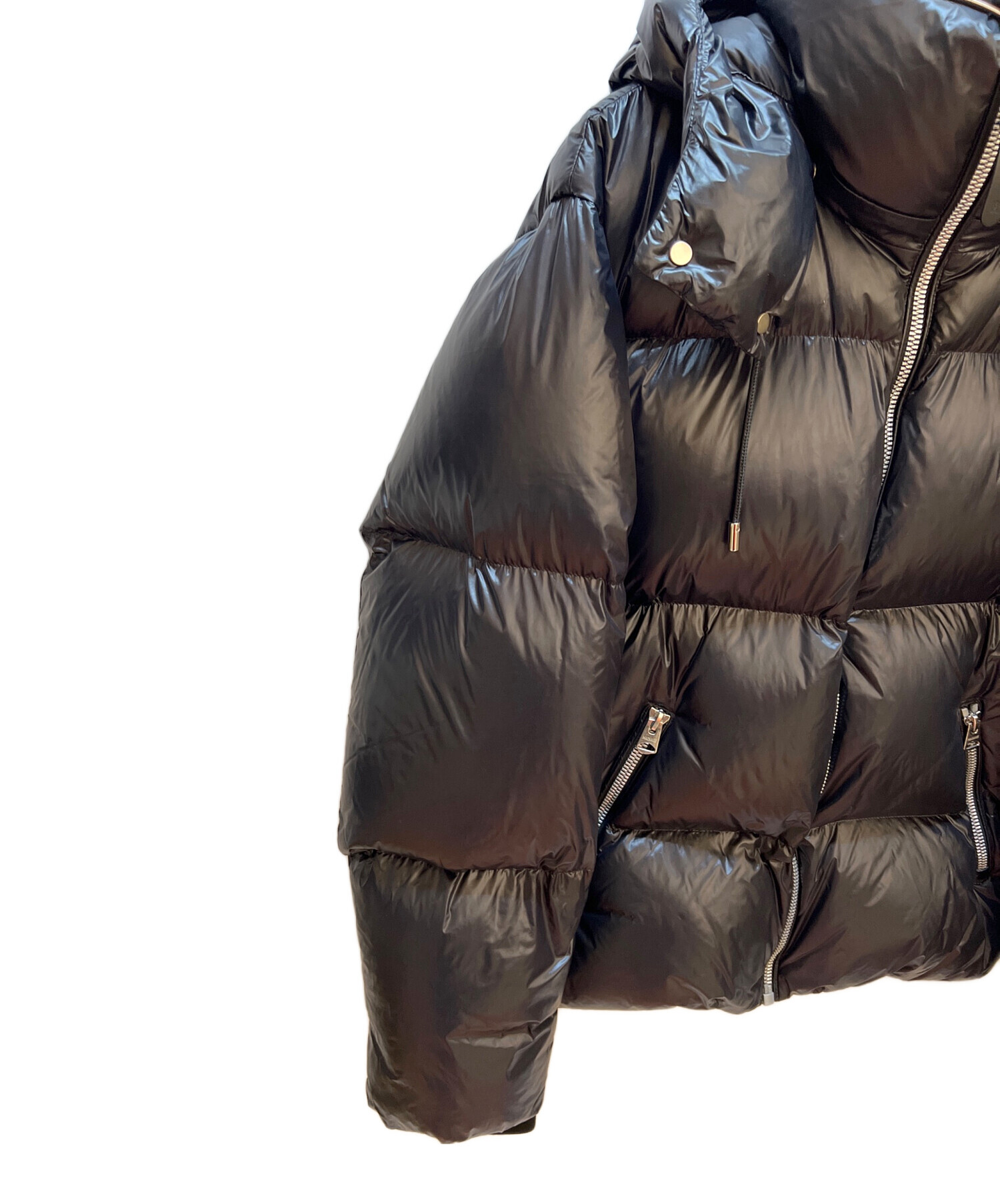 まり courrèges 黒 ダウンジャケット サイズ38 新品未使用 洗える/撥水/静電気防止】エコファーカラーダウンコート「D1615」