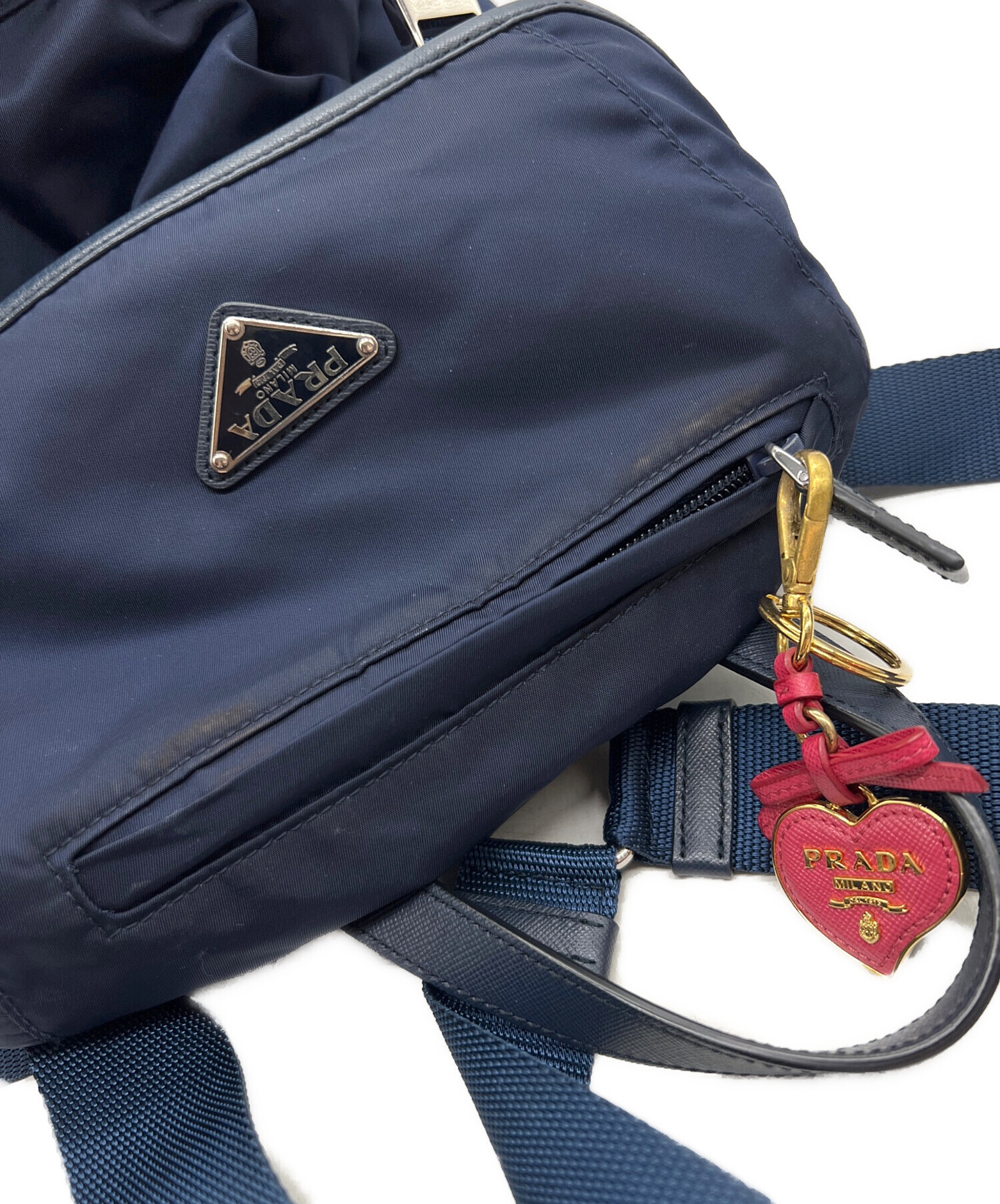 ！極美品！　PRADA プラダ　バックパック　リュック　ネイビー 中古・古着通販】PRADA (プラダ) リュック ネイビー｜ブランド・古着