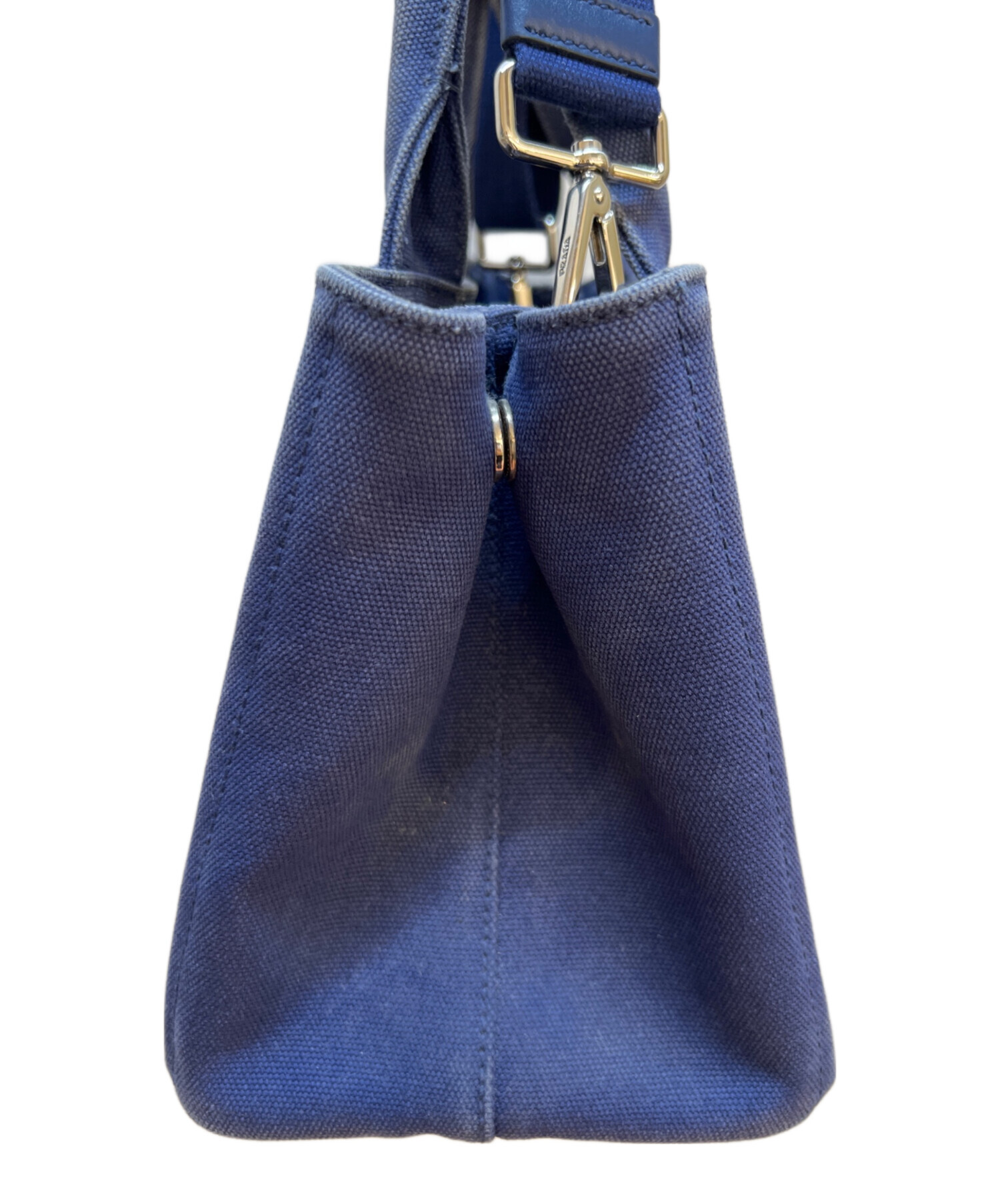 PRADA プラダ カナパミニ パンチング 2WAYバッグ ハンドバッグ ショルダーバッグ ホワイト アイボリー キャンバス シルバー金具 PRADA（プラダ） バッグ レディース ブランド ハンドバッグ トート