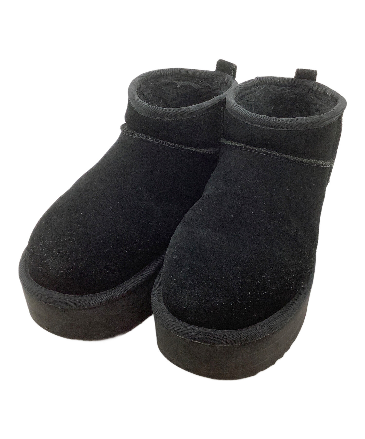 UGG ムートンブーツ　ブラック　金属タグ 中古・古着通販】UGG (アグ) ムートンブーツ ブラック サイズ:24