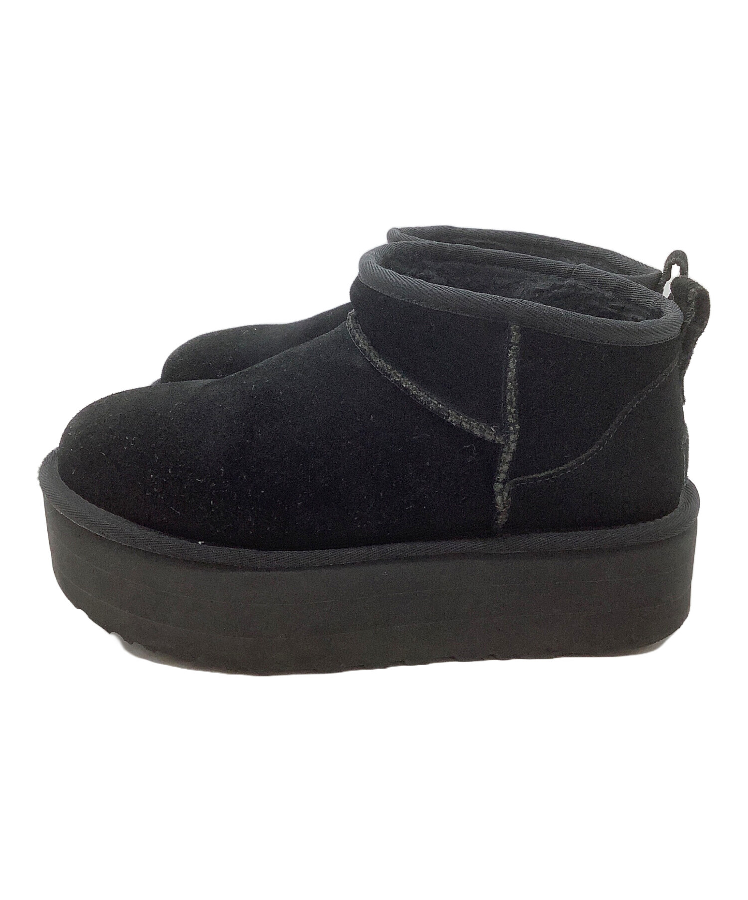 UGG ムートンブーツ　ブラック　金属タグ 中古・古着通販】UGG (アグ) ムートンブーツ ブラック サイズ:24