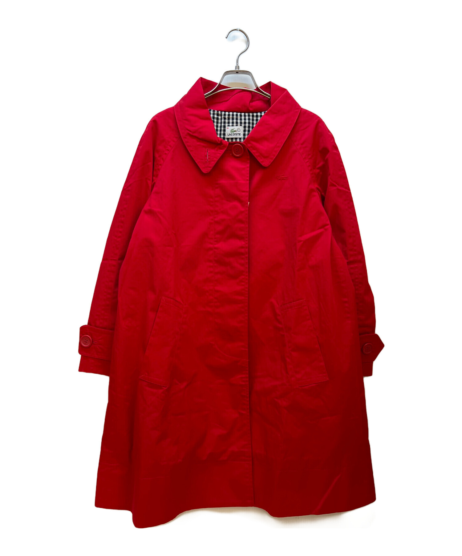中古・古着通販】LACOSTE (ラコステ) ステンカラーコート レッド