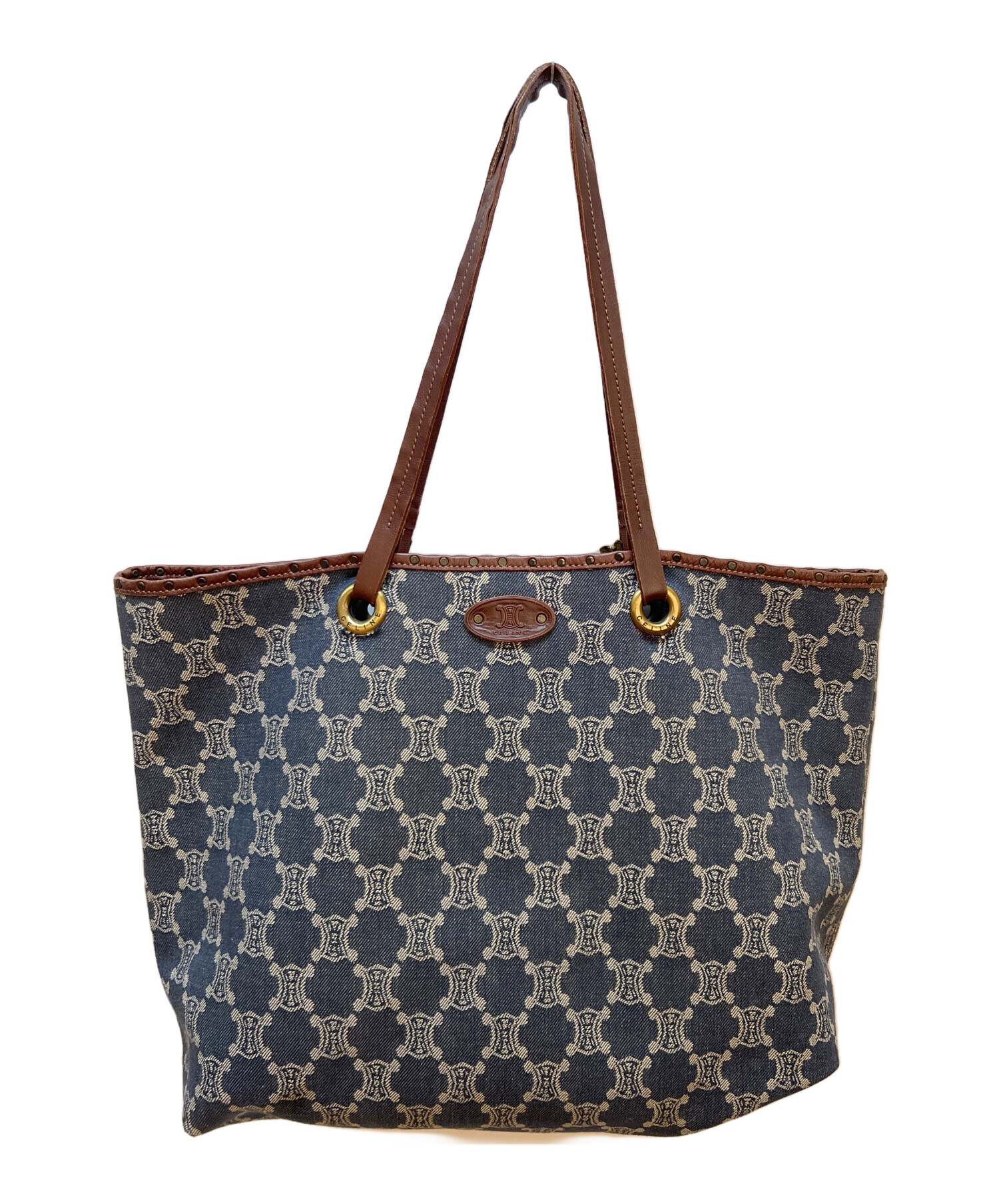 セリーヌ　CELINE デニム　バッグ　マカダム　【中古】 中古・古着通販】CELINE (セリーヌ) デニムトートバッグ/マカダム