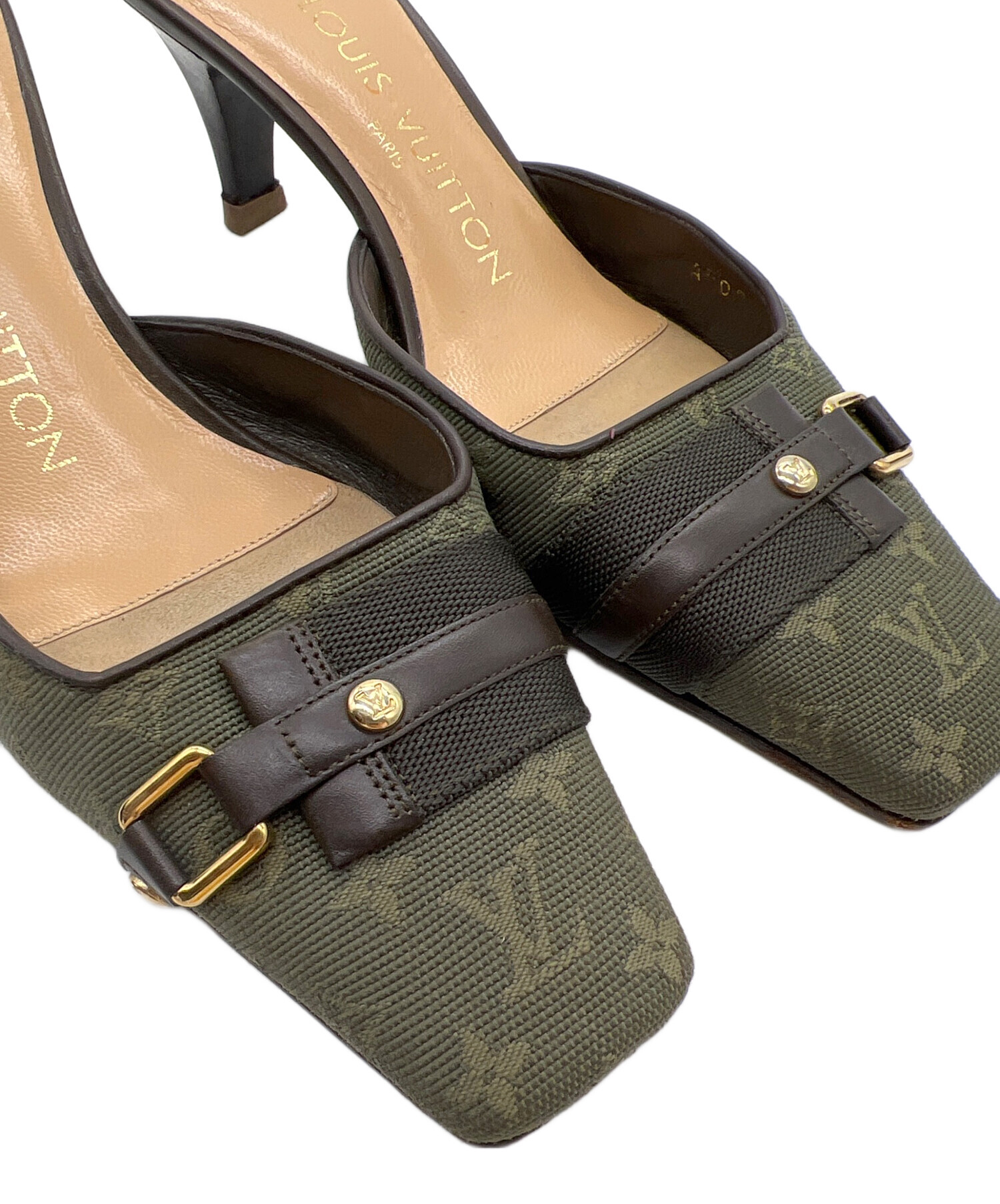 Louis Vuitton ブラック グリーン サンダル 中古・古着通販】LOUIS VUITTON (ルイ ヴィトン) サンダル ブラウン