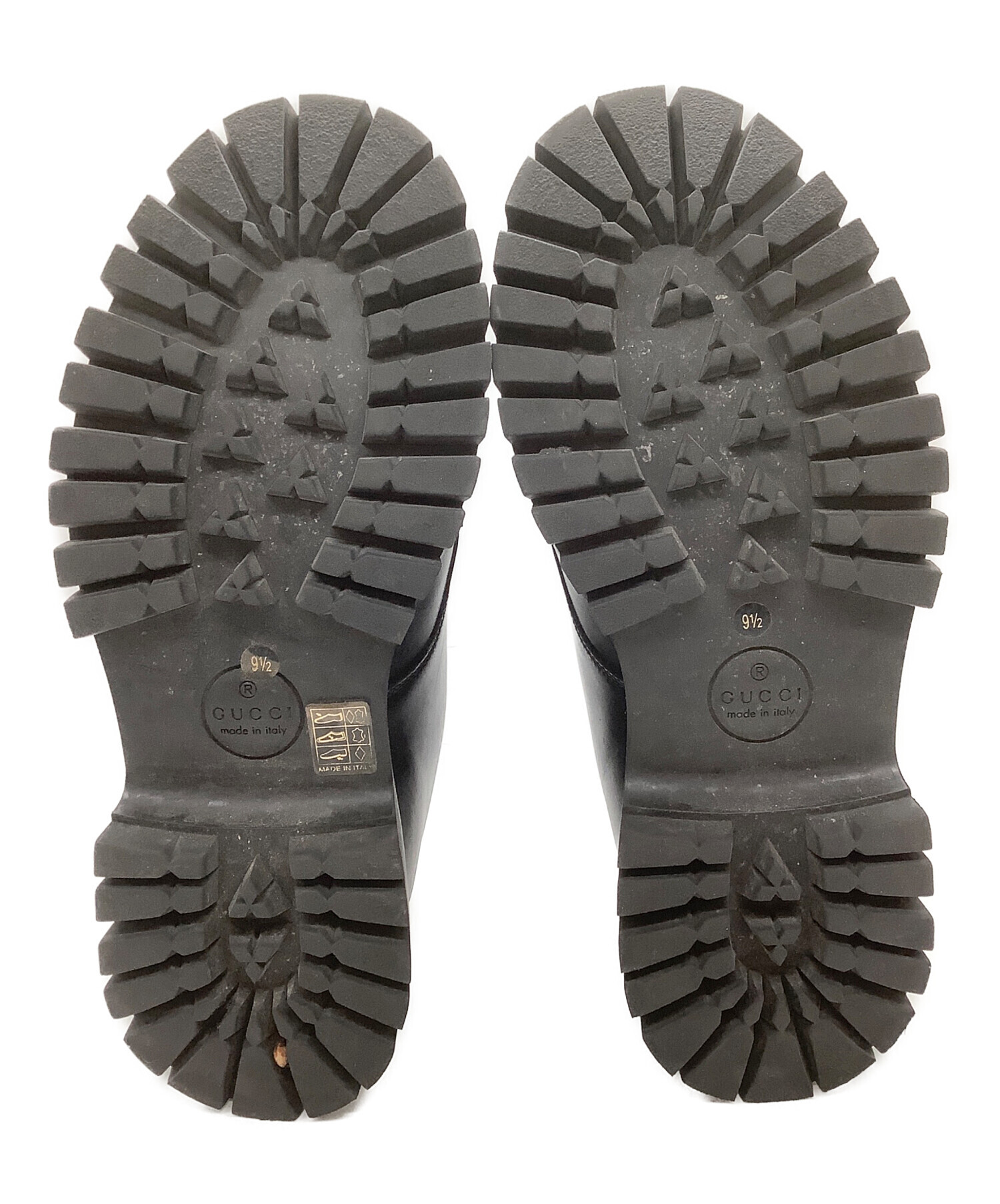 中古・古着通販】GUCCI (グッチ) レザーダービーシューズ ブラック