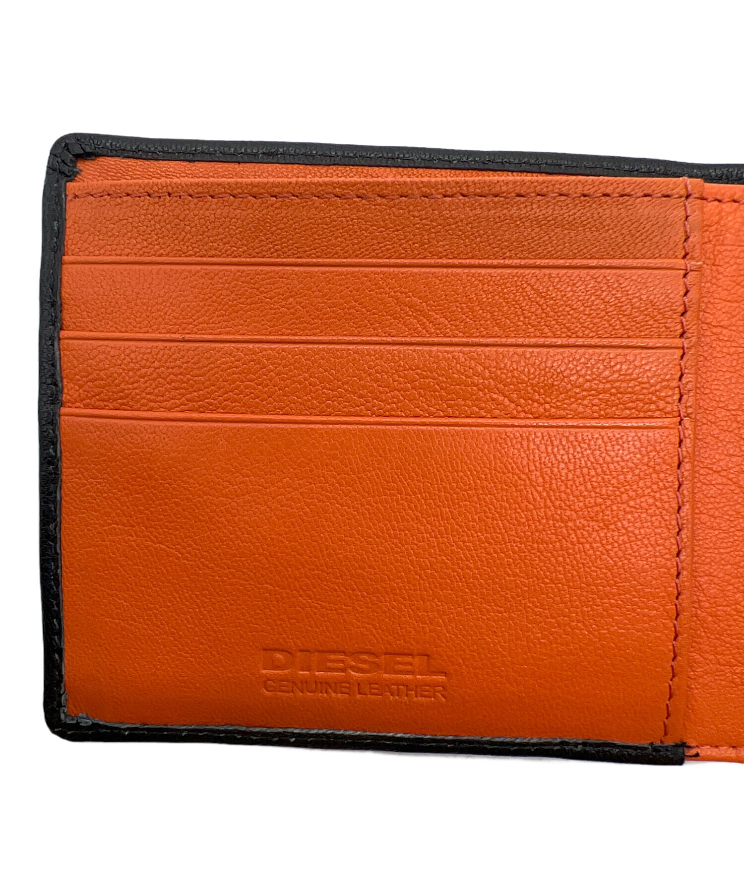中古・古着通販】DIESEL (ディーゼル) 2つ折り財布 ブラック×オレンジ