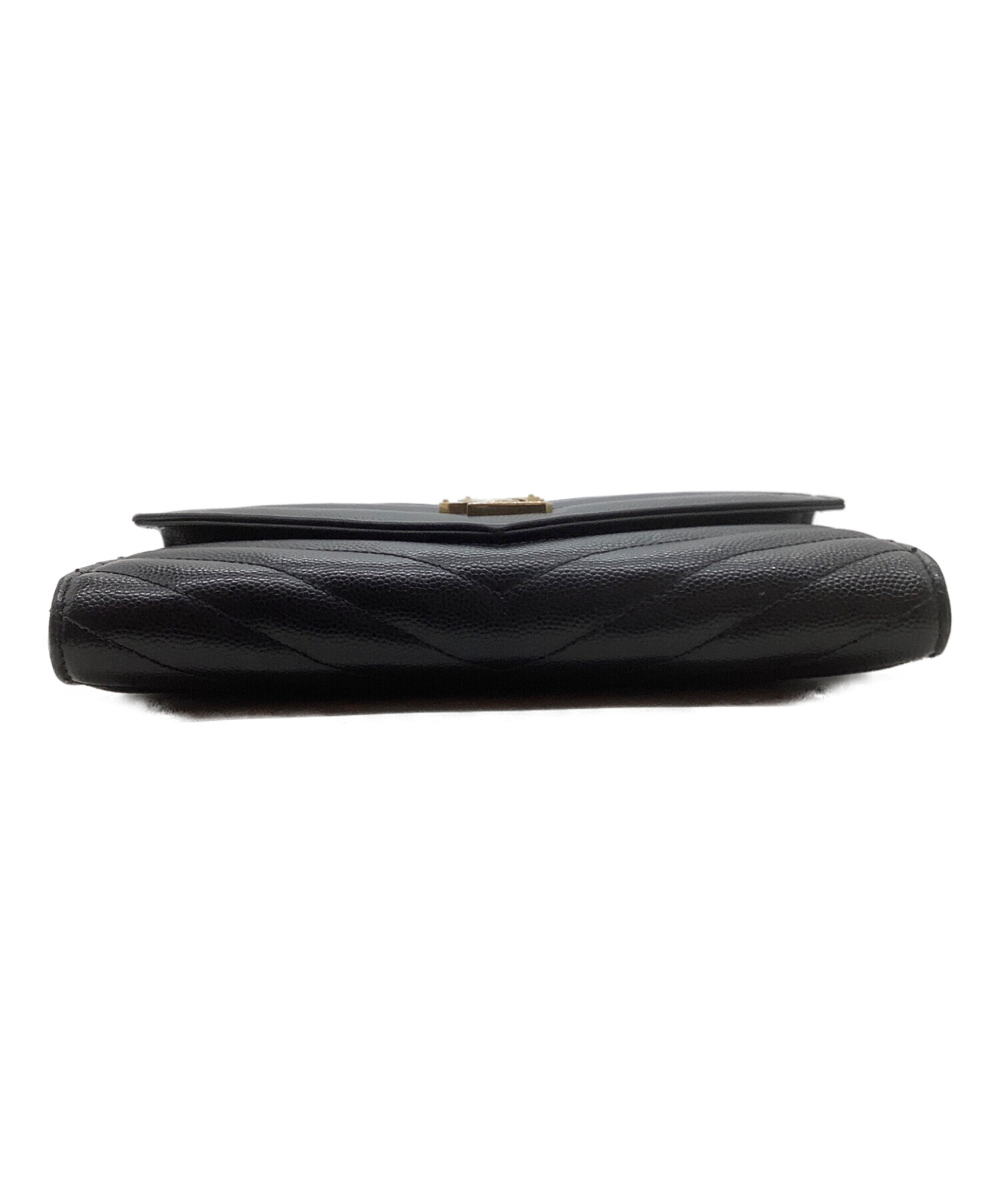 SAINT LAURENT PARIS 長財布 ブラック 中古・古着通販】Saint Laurent Paris (サンローランパリ) 長財布/YSL