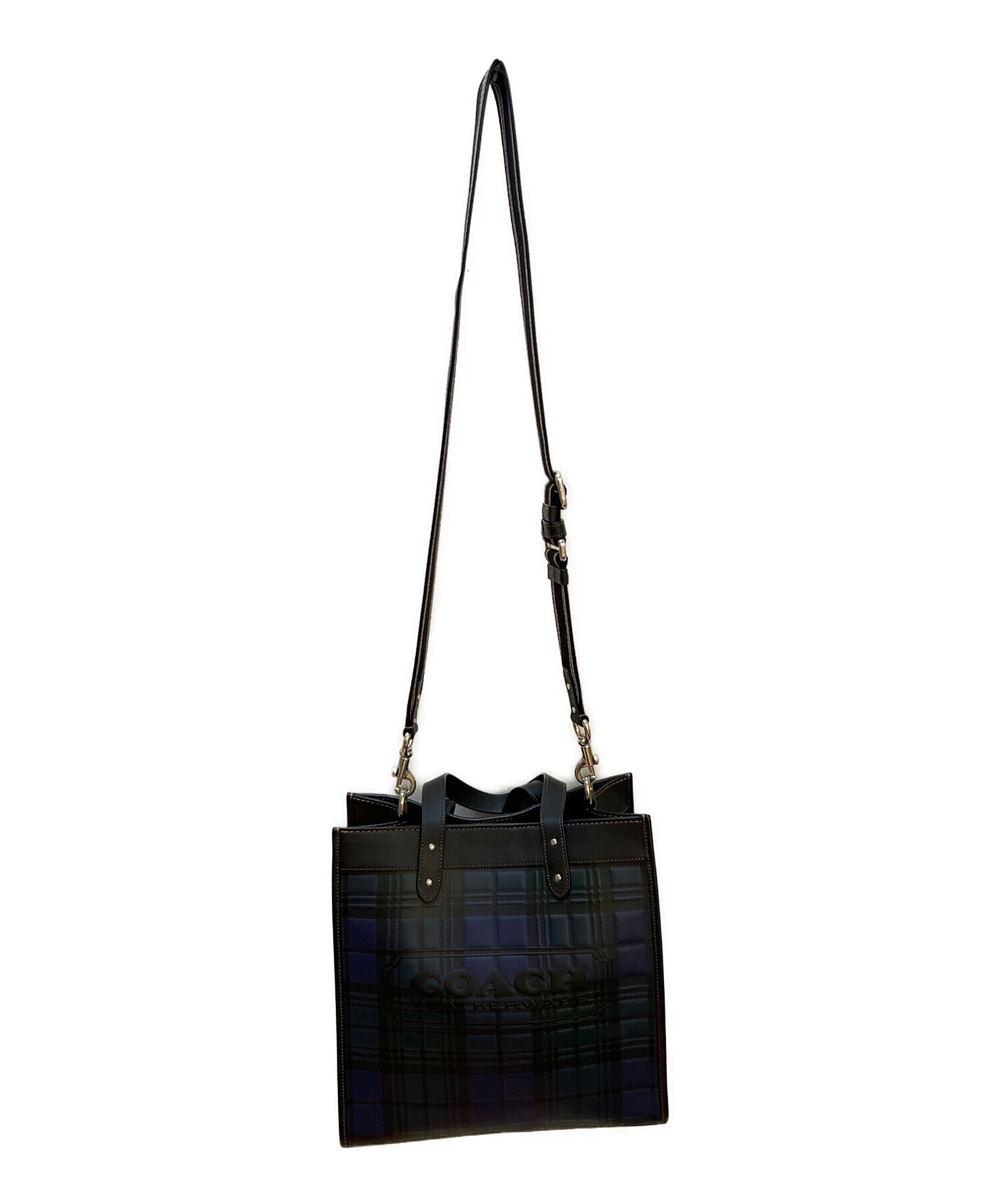 中古・古着通販】COACH (コーチ) 2WAYバッグ ブラック×グリーン×ブルー