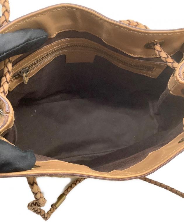 中古・古着通販】GUCCI (グッチ) 巾着ショルダーバッグ/GG ブラウン