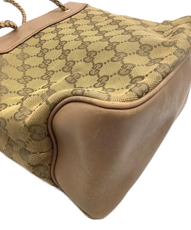 中古・古着通販】GUCCI (グッチ) 巾着ショルダーバッグ/GG ブラウン