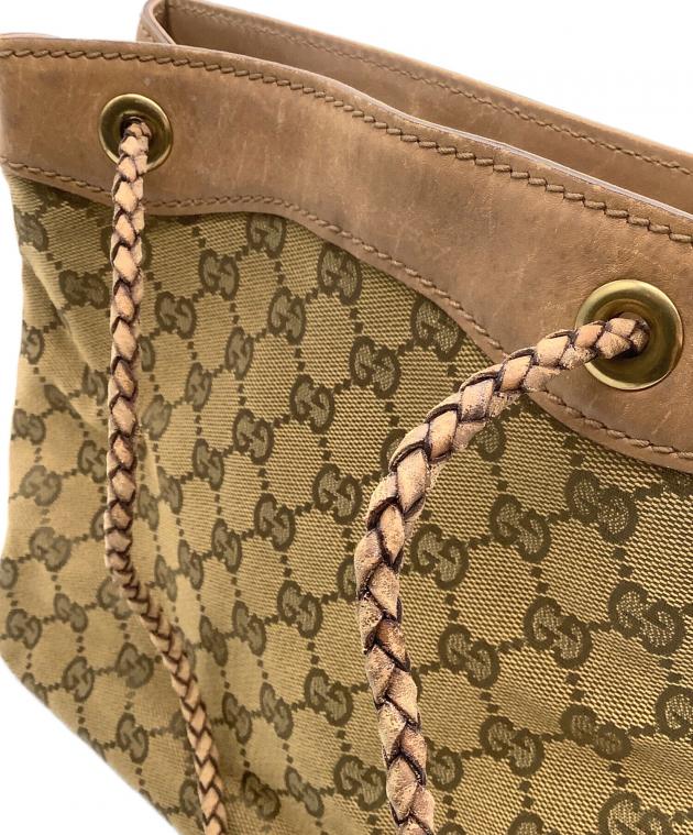 中古・古着通販】GUCCI (グッチ) 巾着ショルダーバッグ/GG ブラウン