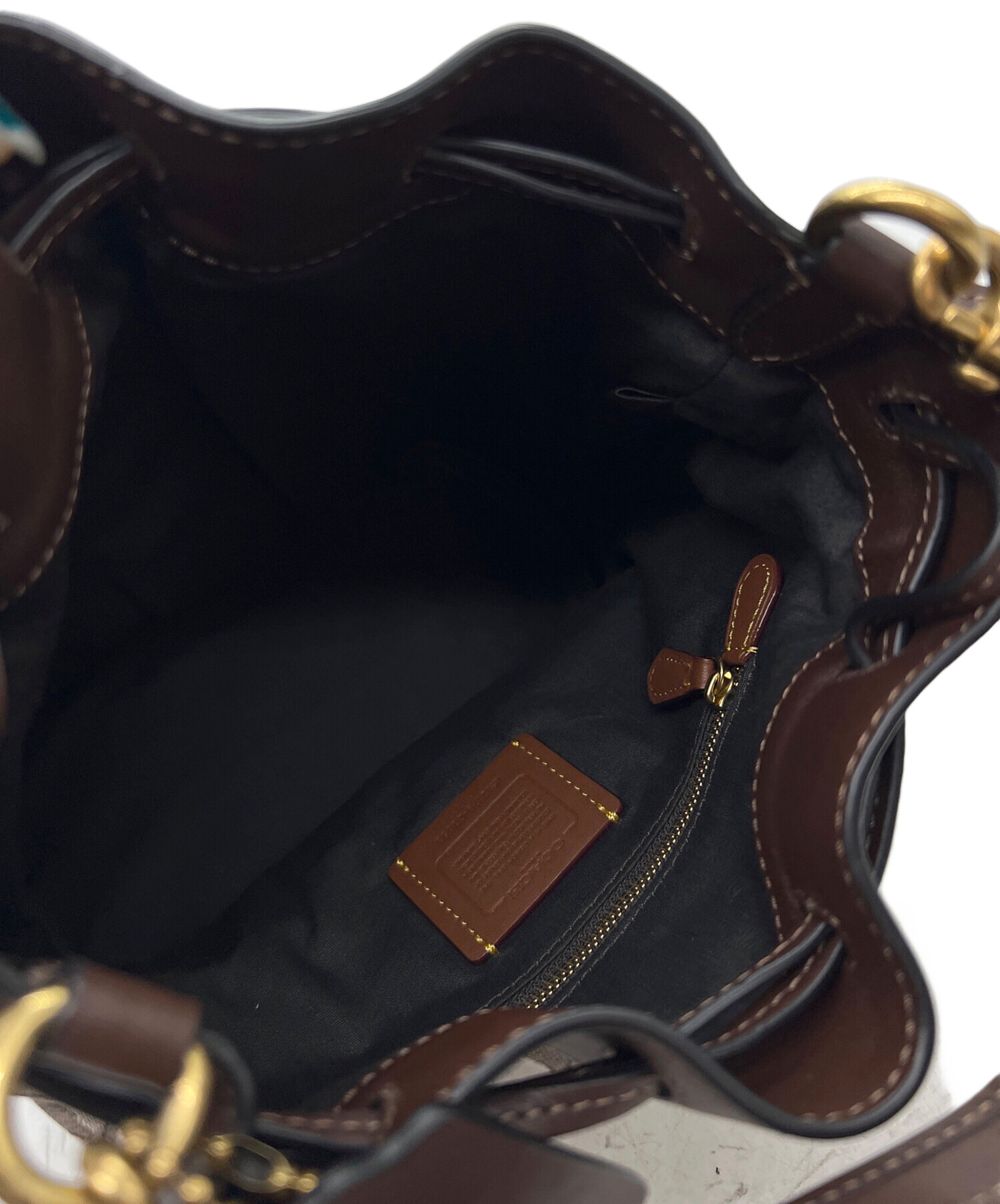 中古・古着通販】COACH (コーチ) 巾着ショルダーバッグ ブラウン