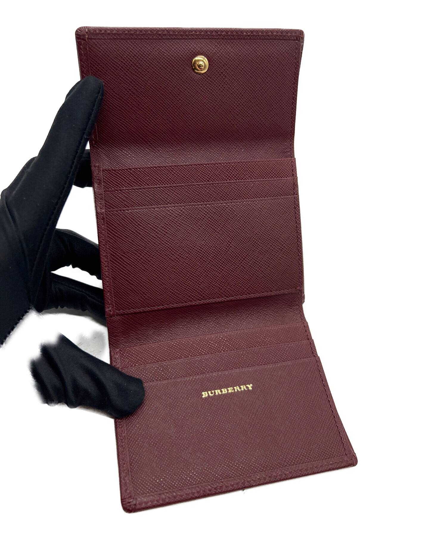 未使用　Burberry 財布 中古・古着通販】BURBERRY (バーバリー) 3つ折り財布 ワインレッド