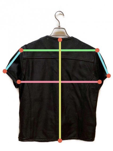 【即日発送・国内古着】　ハーレー　パンチングメッシュ　レザー　黒　牛革　半袖　M 中古・古着通販】HARLEY-DAVIDSON (ハーレーダビッドソン) メッシュ