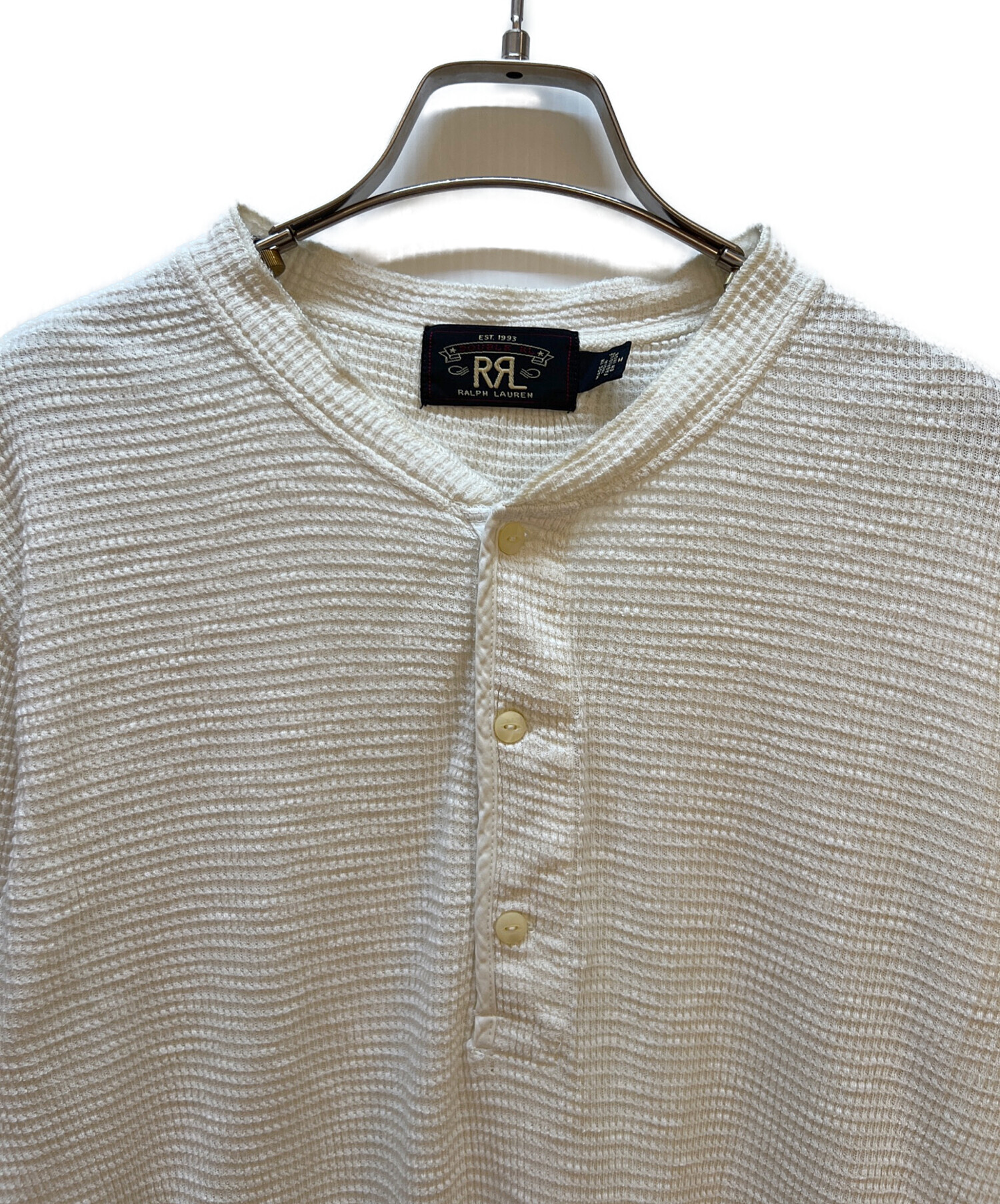 未使用 2013年製 RRL ダブルアールエル ヘンリーネック ポルカドット L