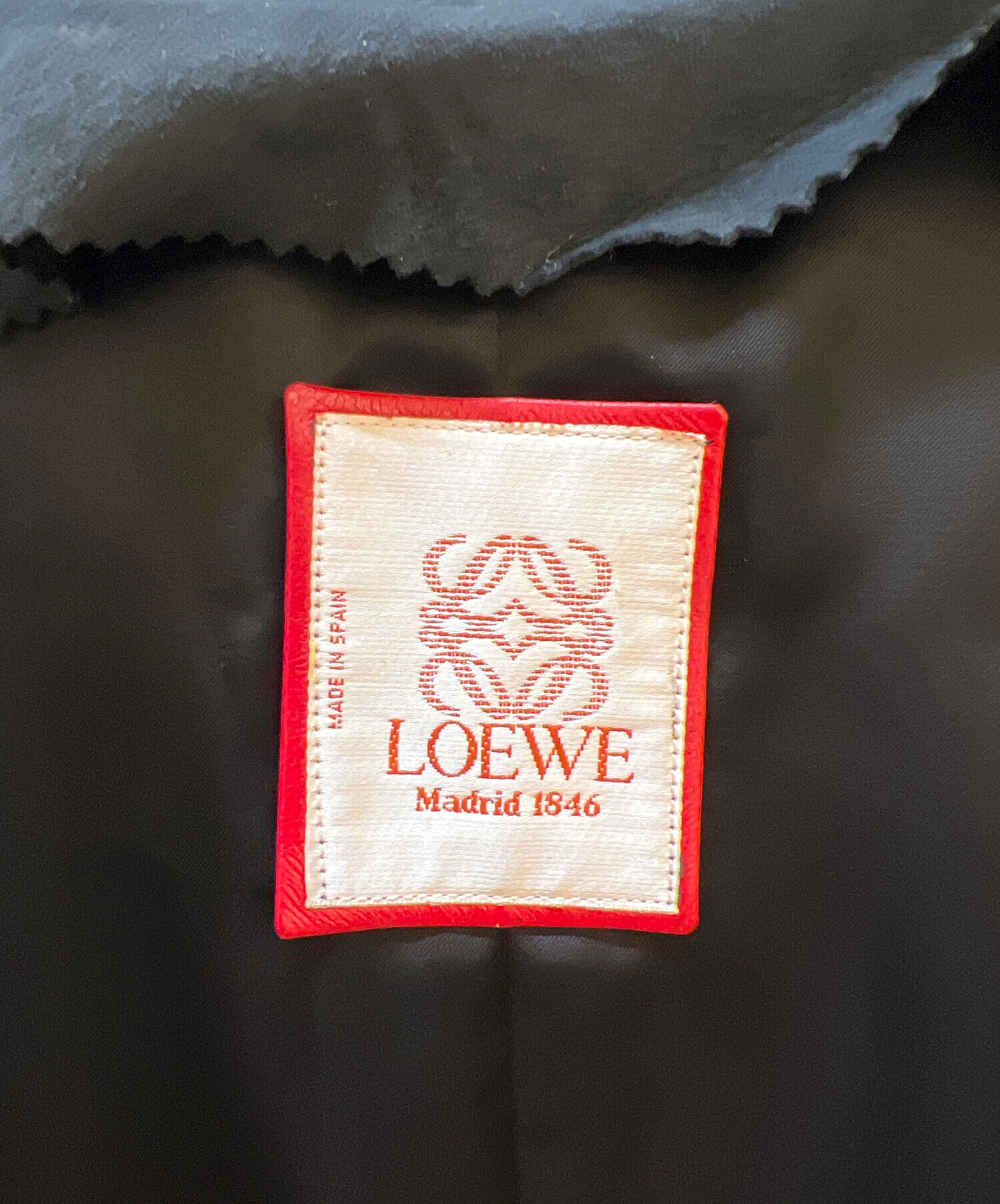 中古・古着通販】LOEWE (ロエベ) レザーテーラードジャケット ブラック