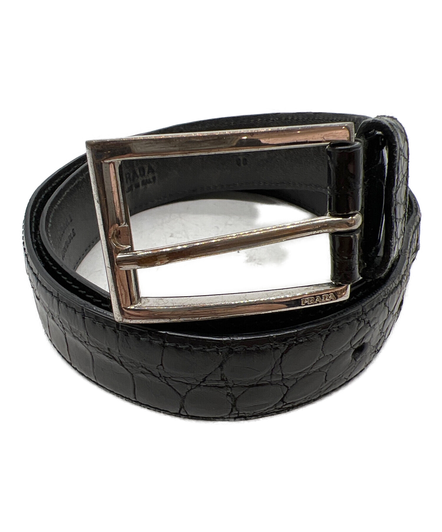 中古・古着通販】PRADA (プラダ) レザーベルト ブラック｜ブランド