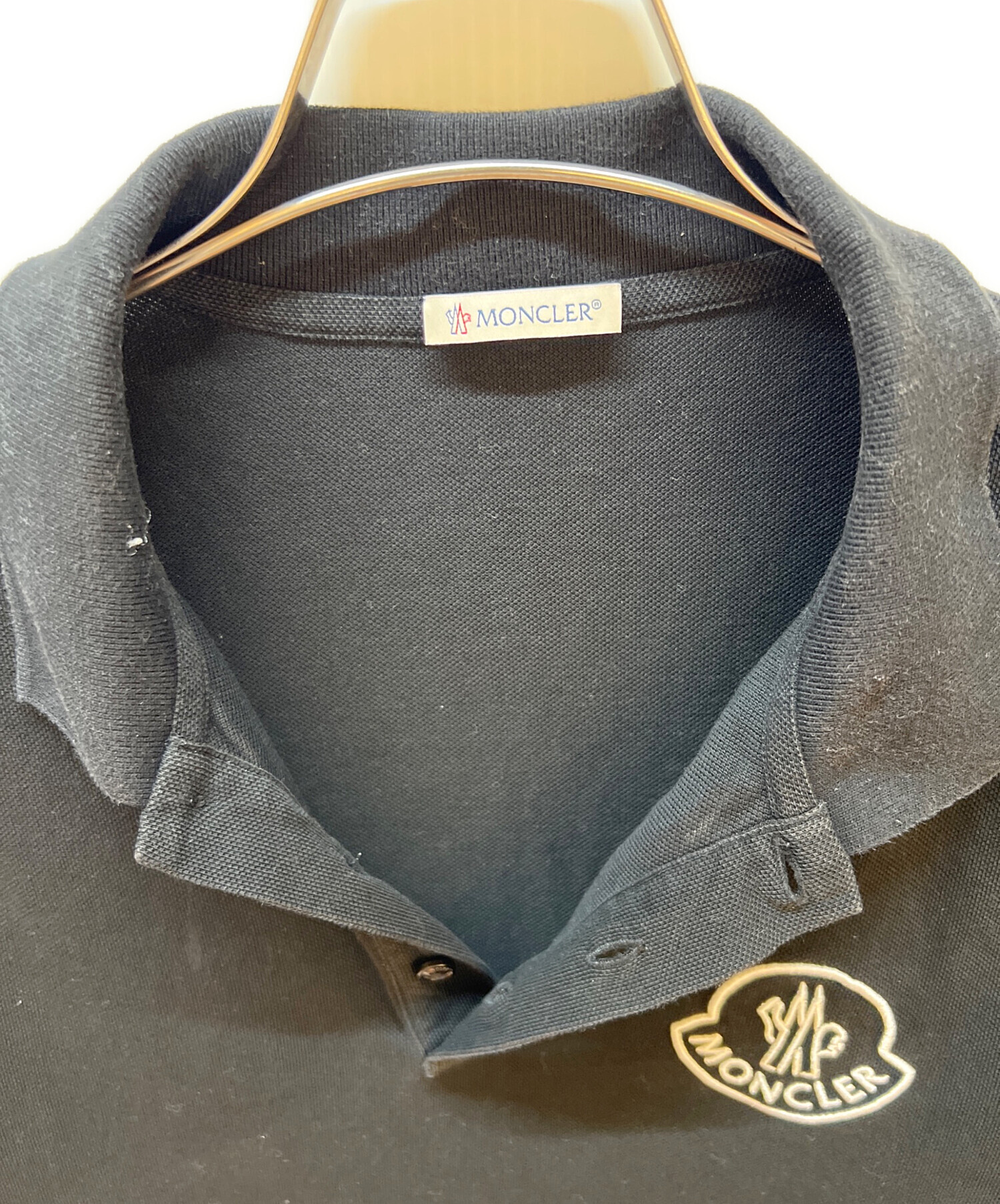中古・古着通販】MONCLER (モンクレール) ポロシャツ ブラック サイズ