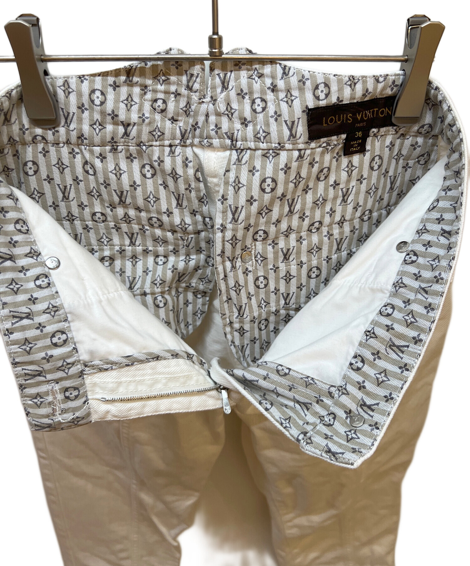 【36】Louis Vuittonルイヴィトンスラックストラウザーズ白新品 中古・古着通販】LOUIS VUITTON (ルイ ヴィトン) パンツ ホワイト